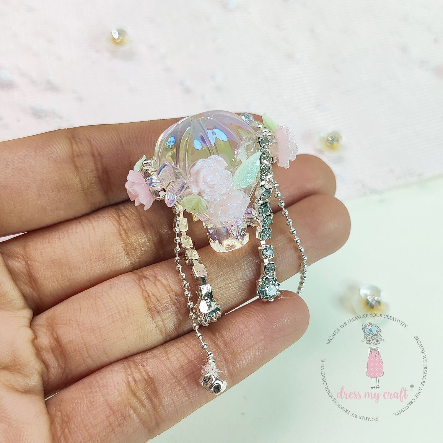 Floral Dream Balloon Bead - Clear Rainbow
