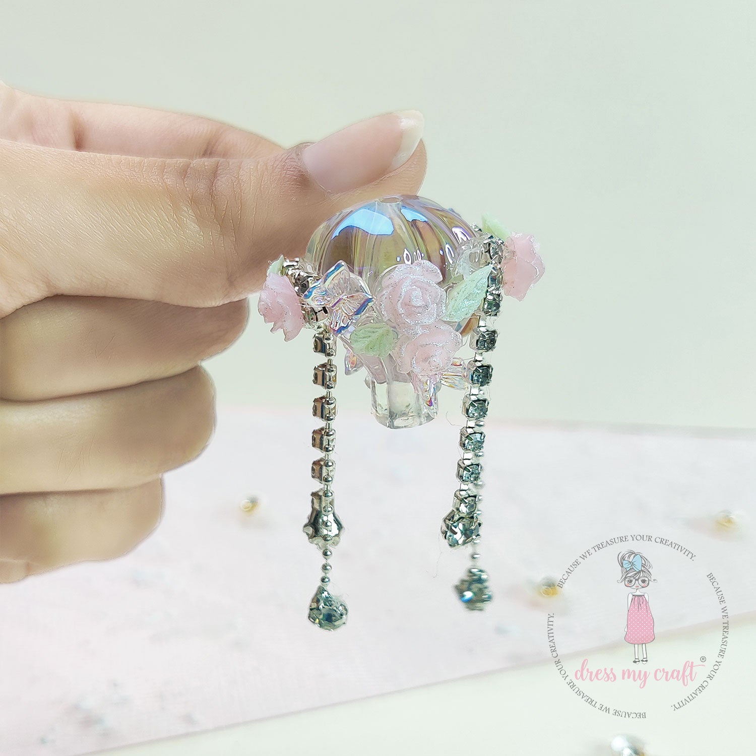 Floral Dream Balloon Bead - Clear Rainbow