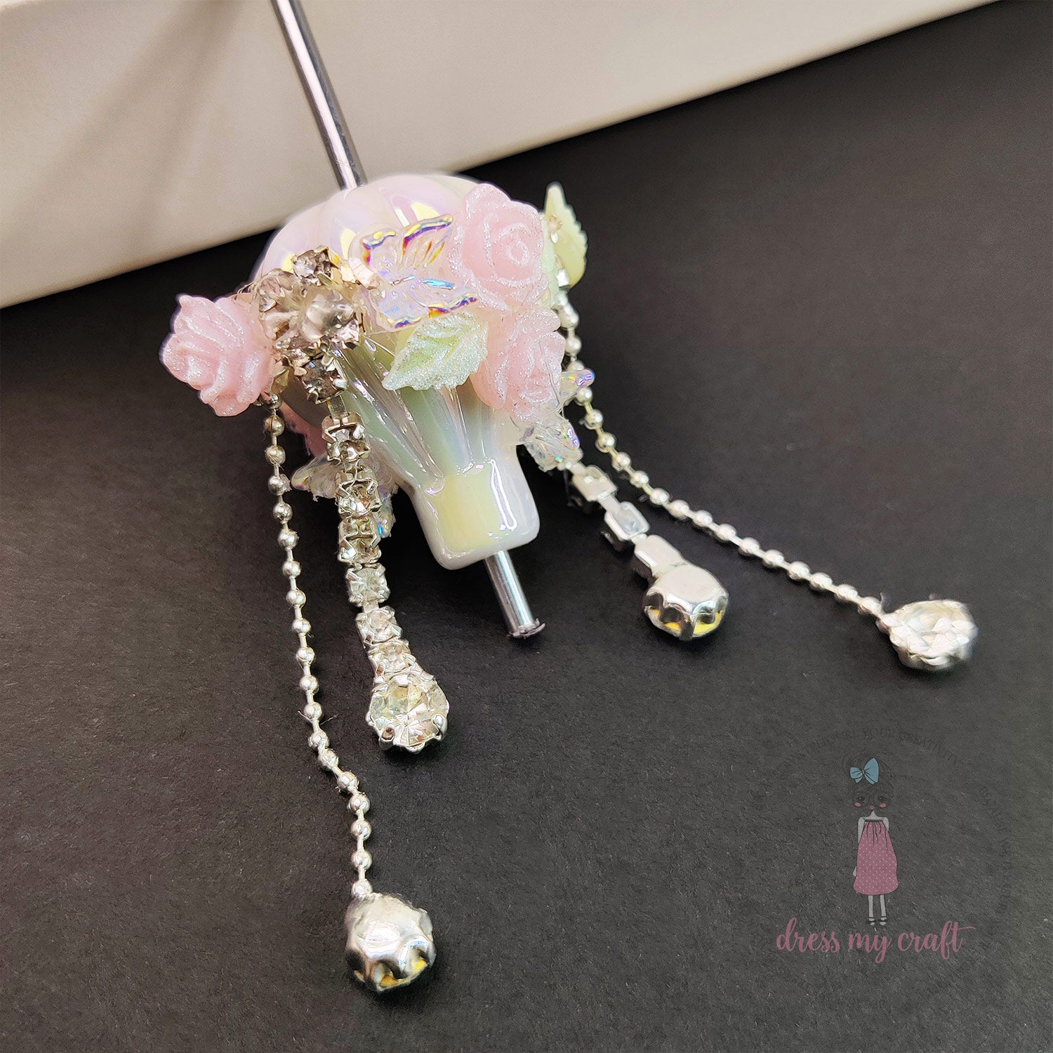 Floral Dream Balloon Bead - White Rainbow