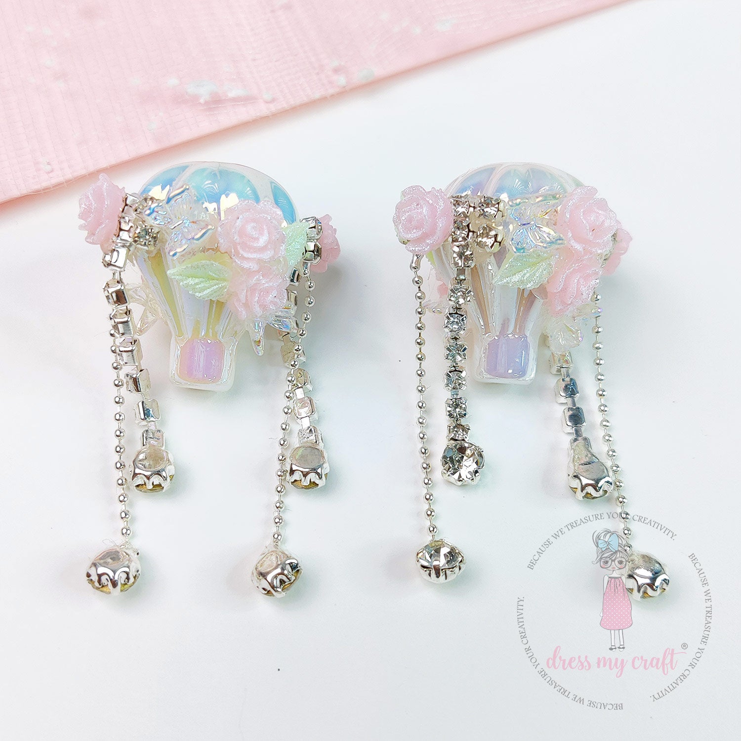 Floral Dream Balloon Bead - White Rainbow