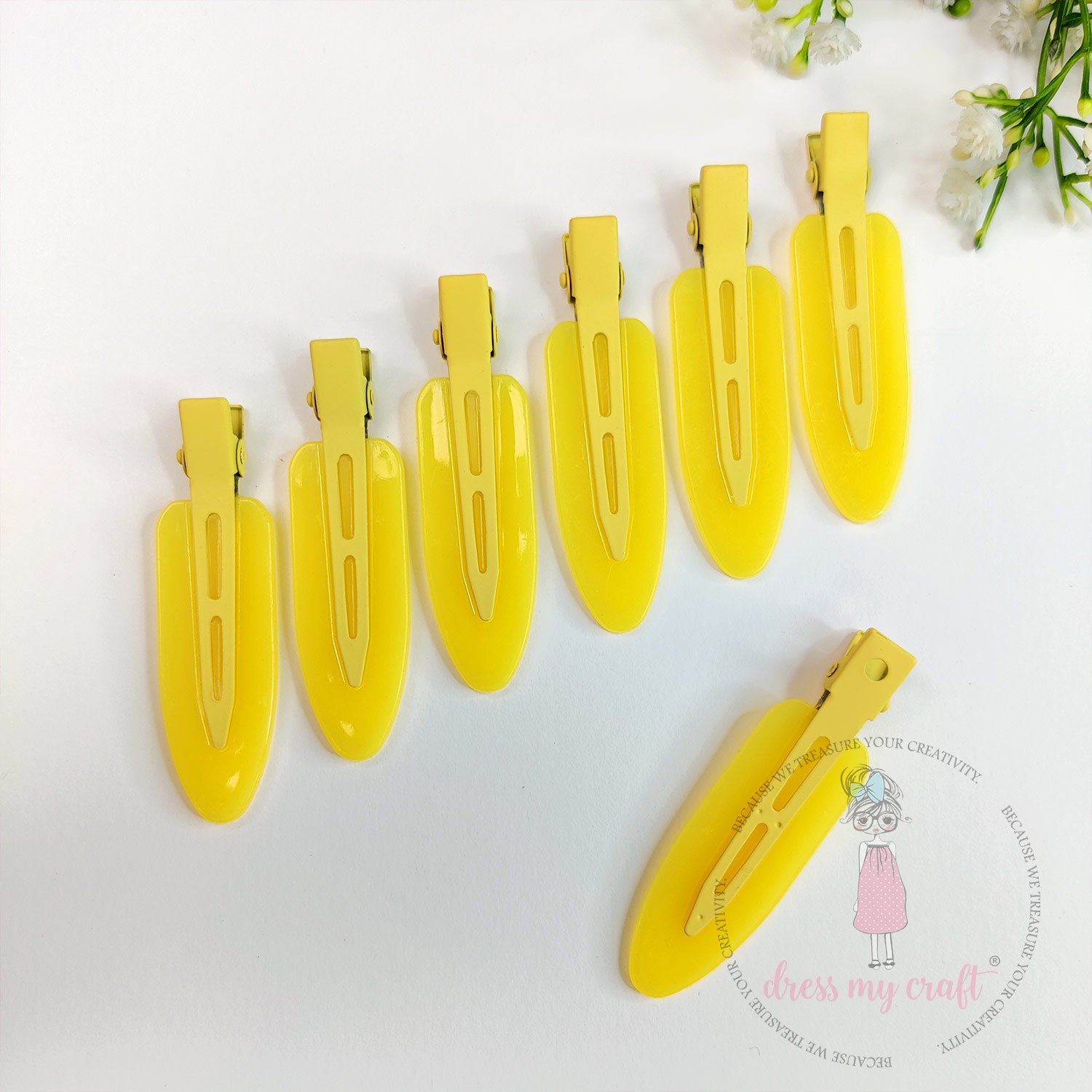DIY Crease Free Hair Clips - Pastel Yellow