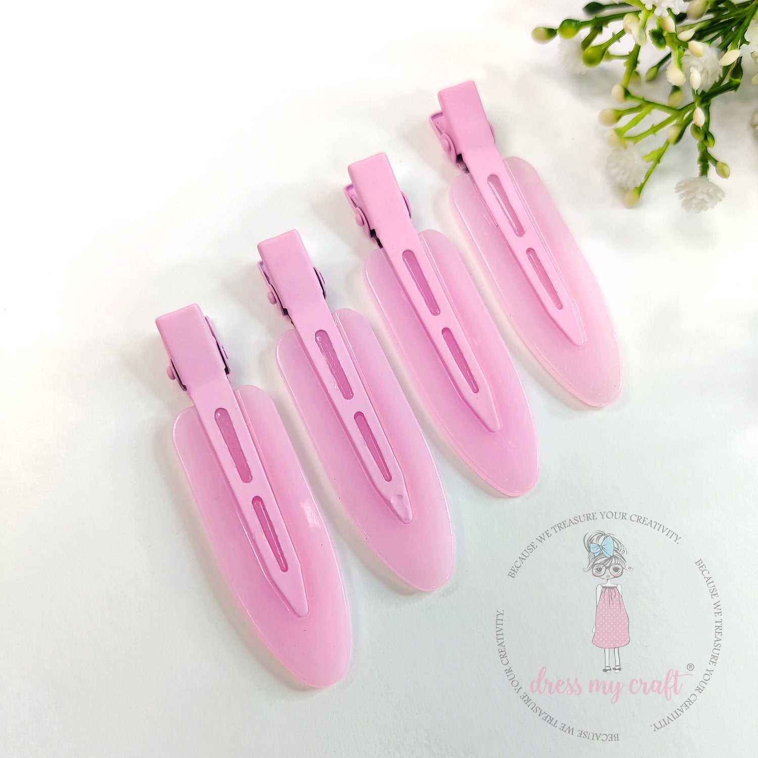 DIY Crease Free Hair Clips - Pastel Pink