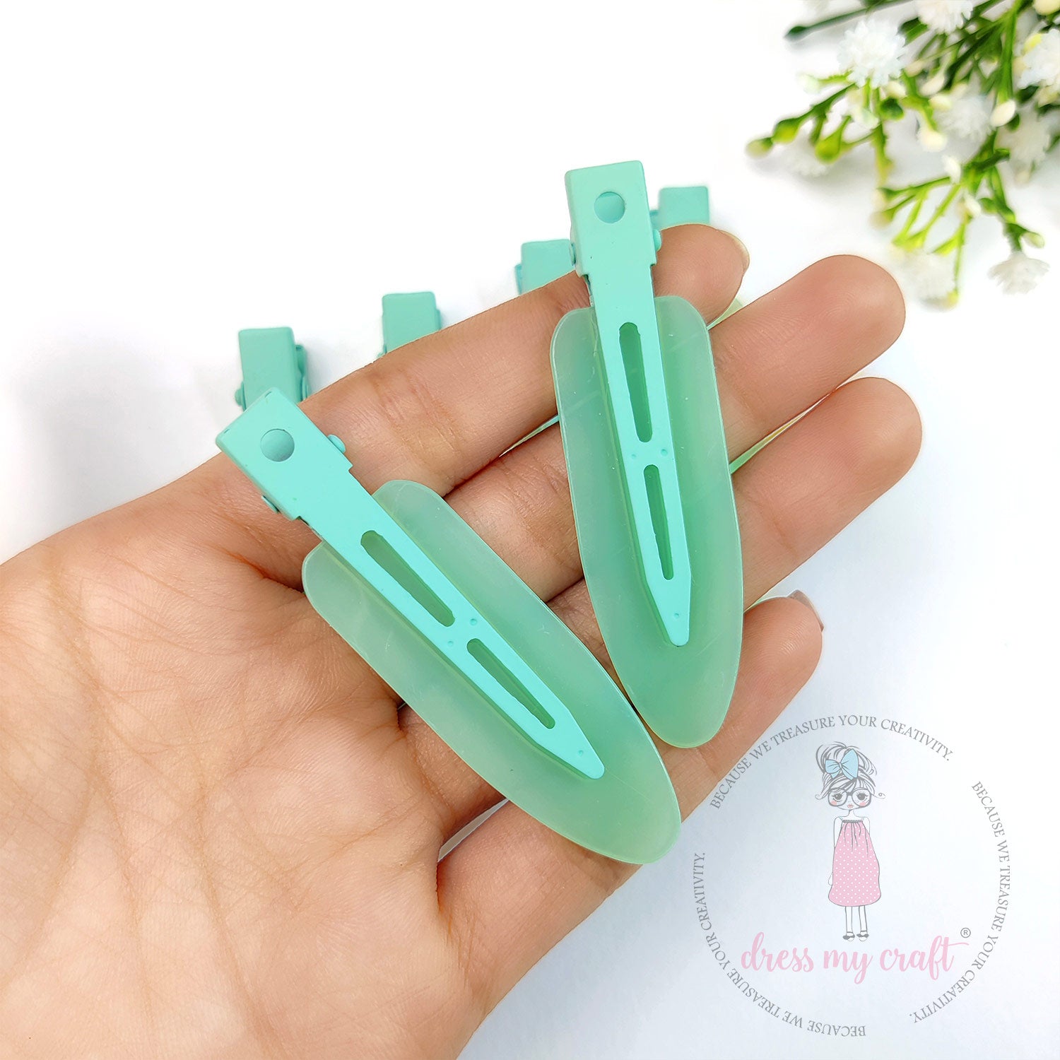 DIY Crease Free Hair Clips - Pastel Turquoise