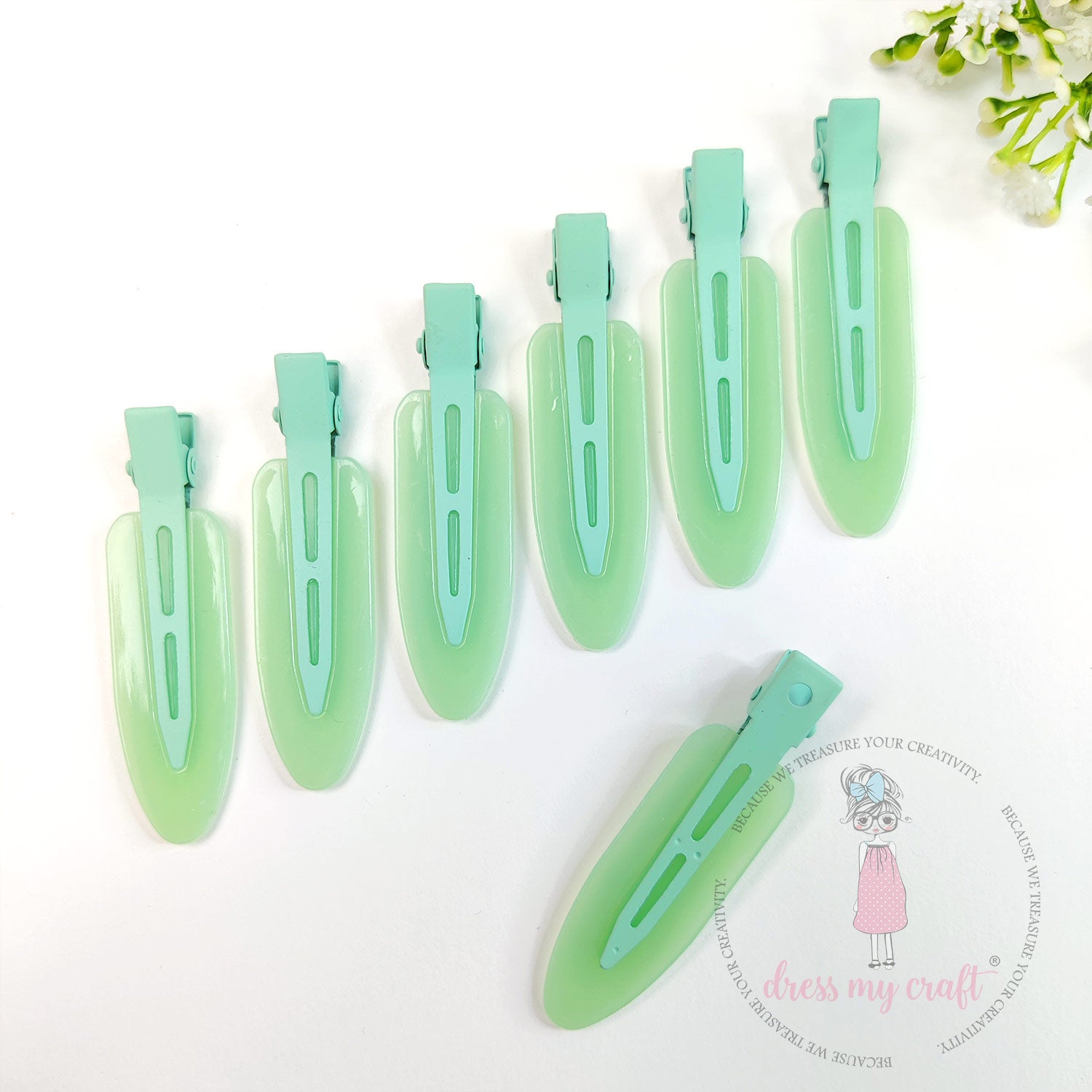 DIY Crease Free Hair Clips - Pastel Turquoise