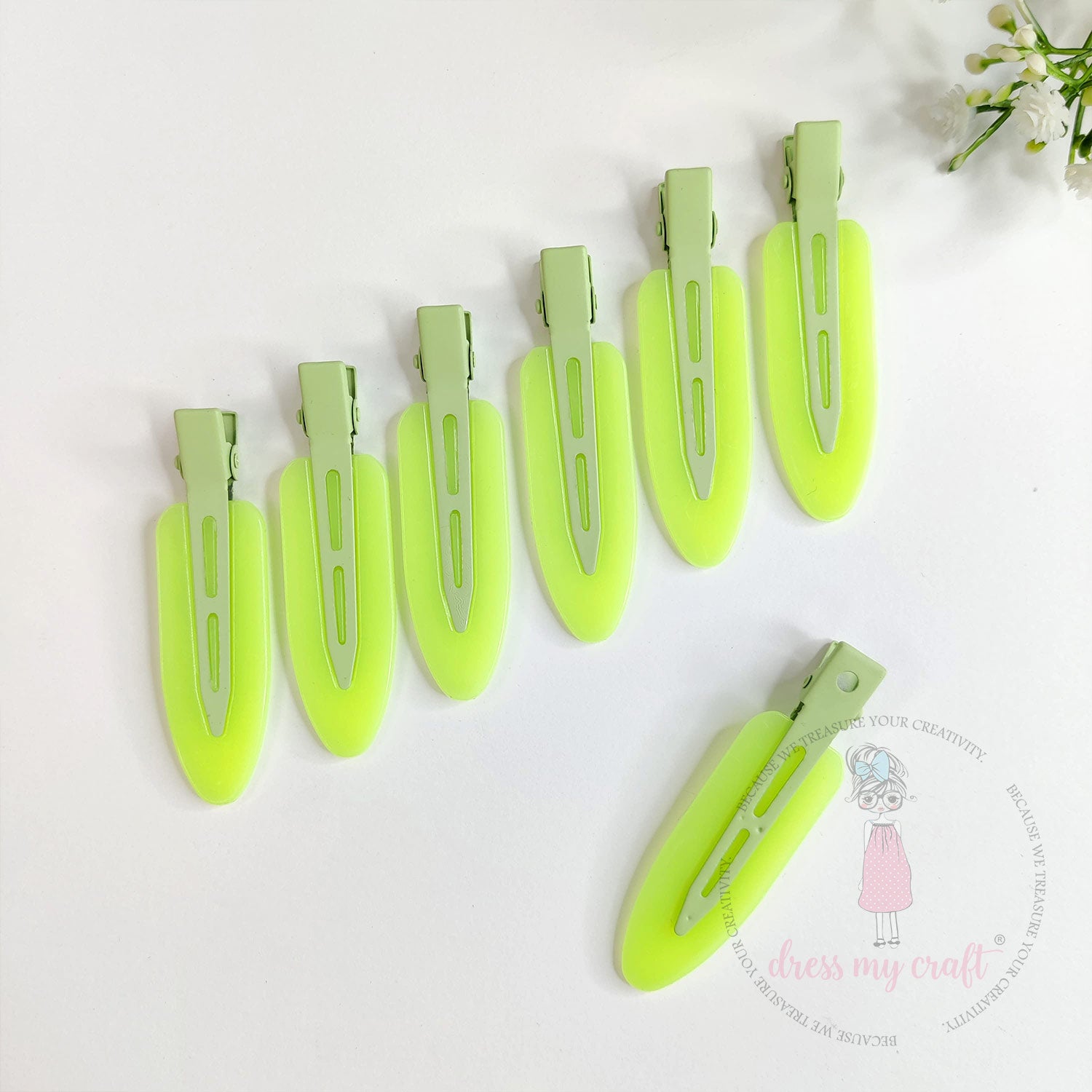 DIY Crease Free Hair Clips - Pastel Green
