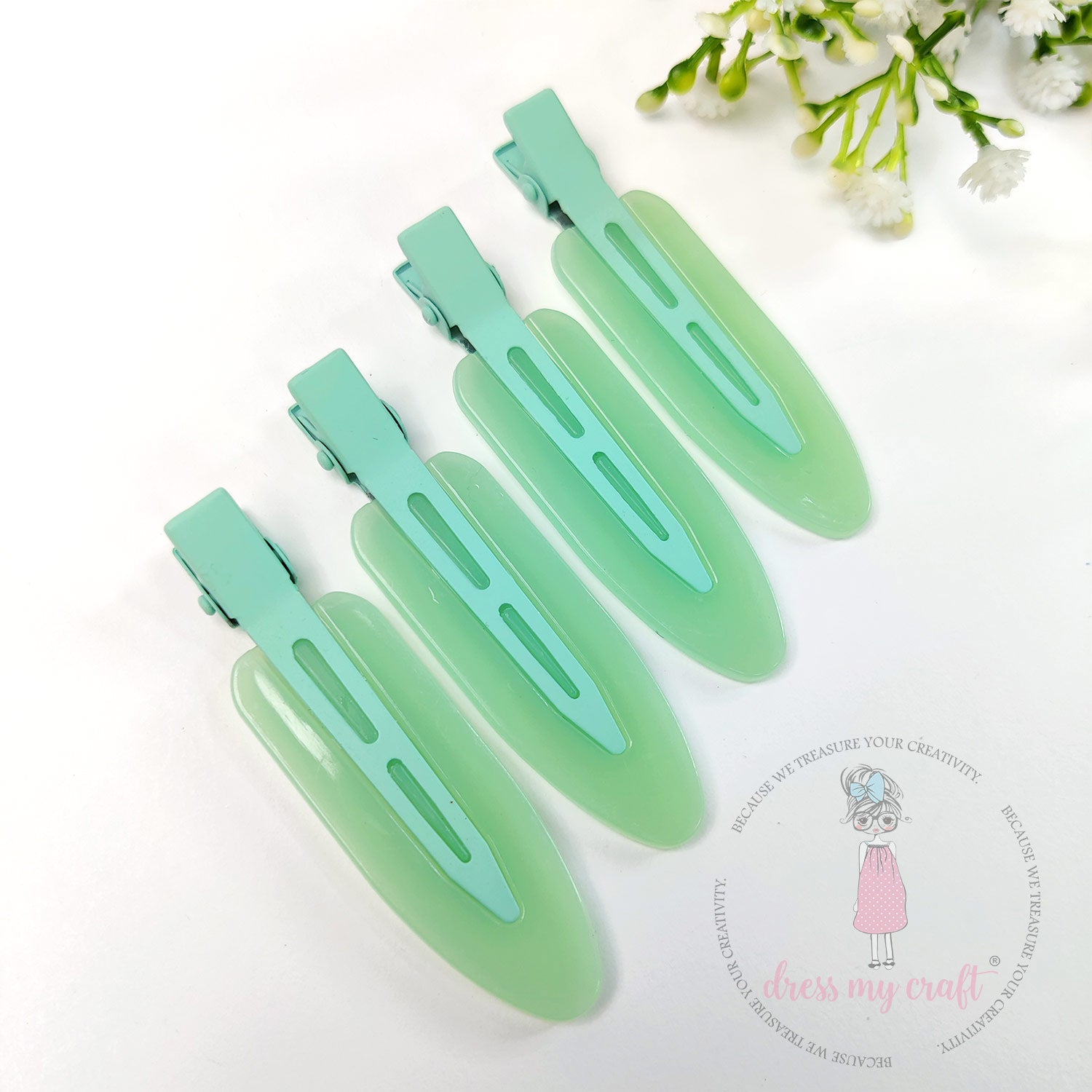 DIY Crease Free Hair Clips - Pastel Turquoise
