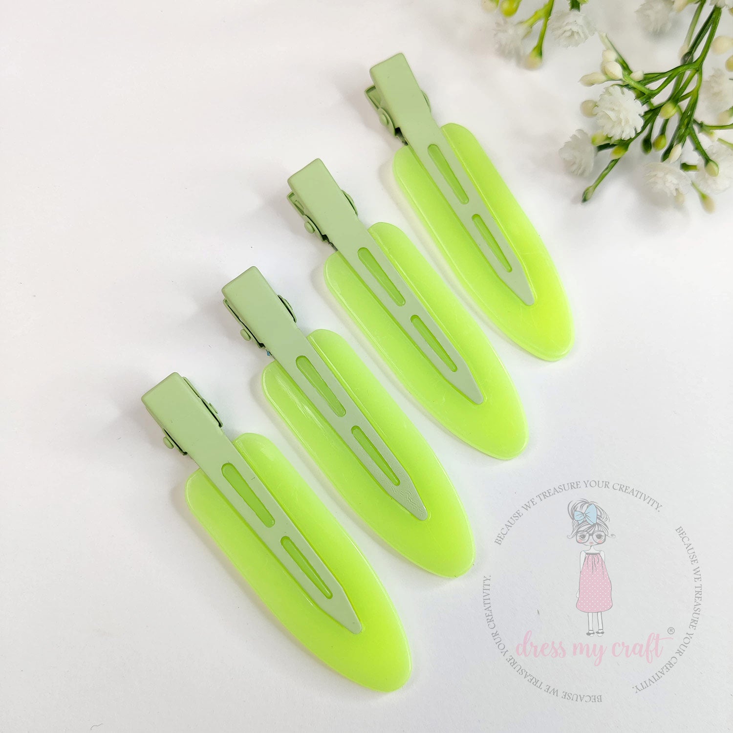 DIY Crease Free Hair Clips - Pastel Green