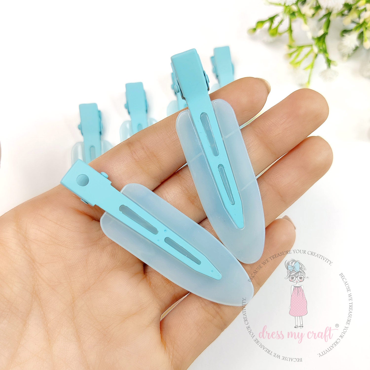 DIY Crease Free Hair Clips - Pastel Blue