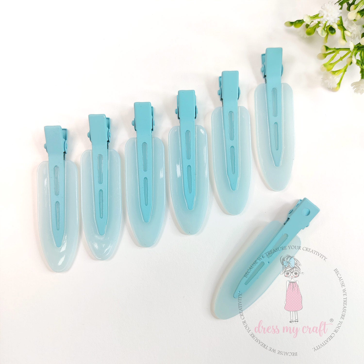 DIY Crease Free Hair Clips - Pastel Blue