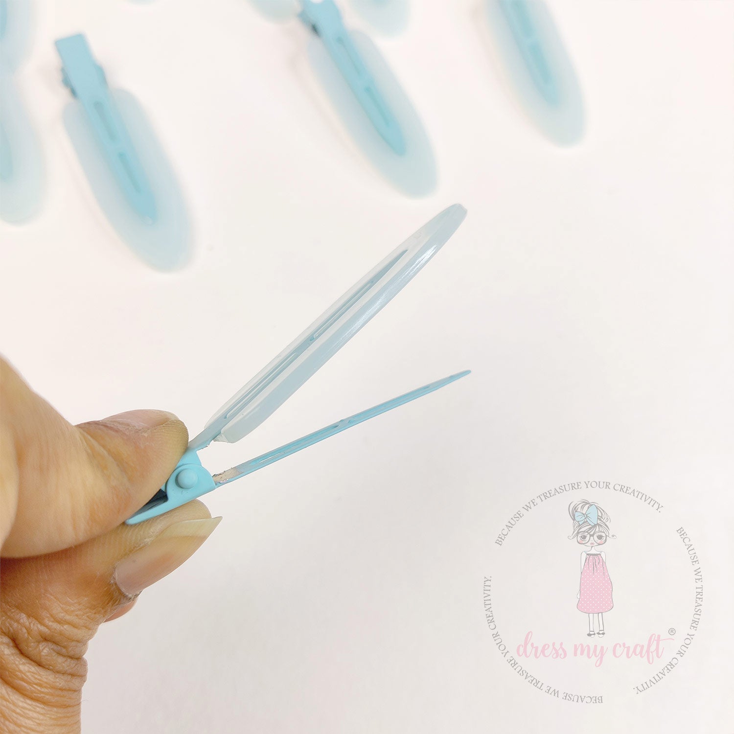 DIY Crease Free Hair Clips - Pastel Blue