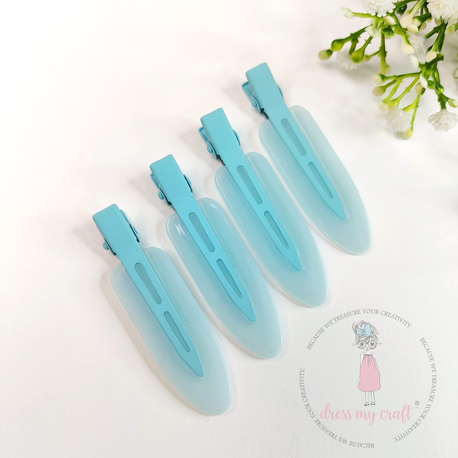 DIY Crease Free Hair Clips - Pastel Blue