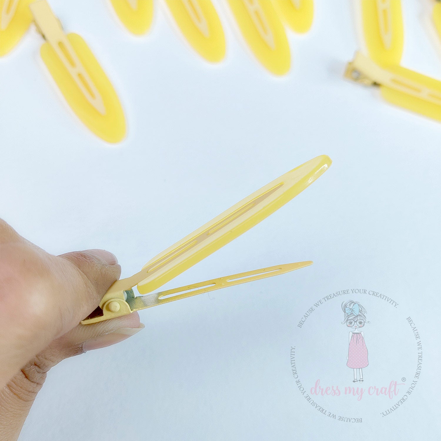 DIY Crease Free Hair Clips - Pastel Yellow