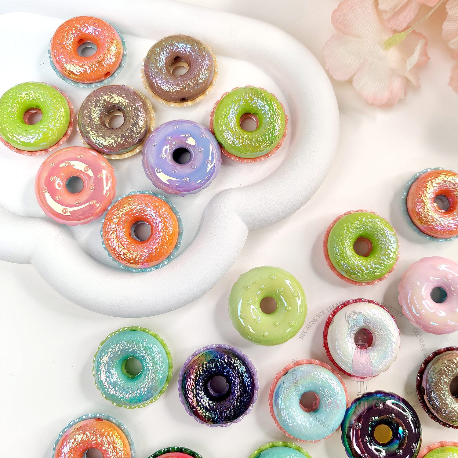 Holographic Donut Beads