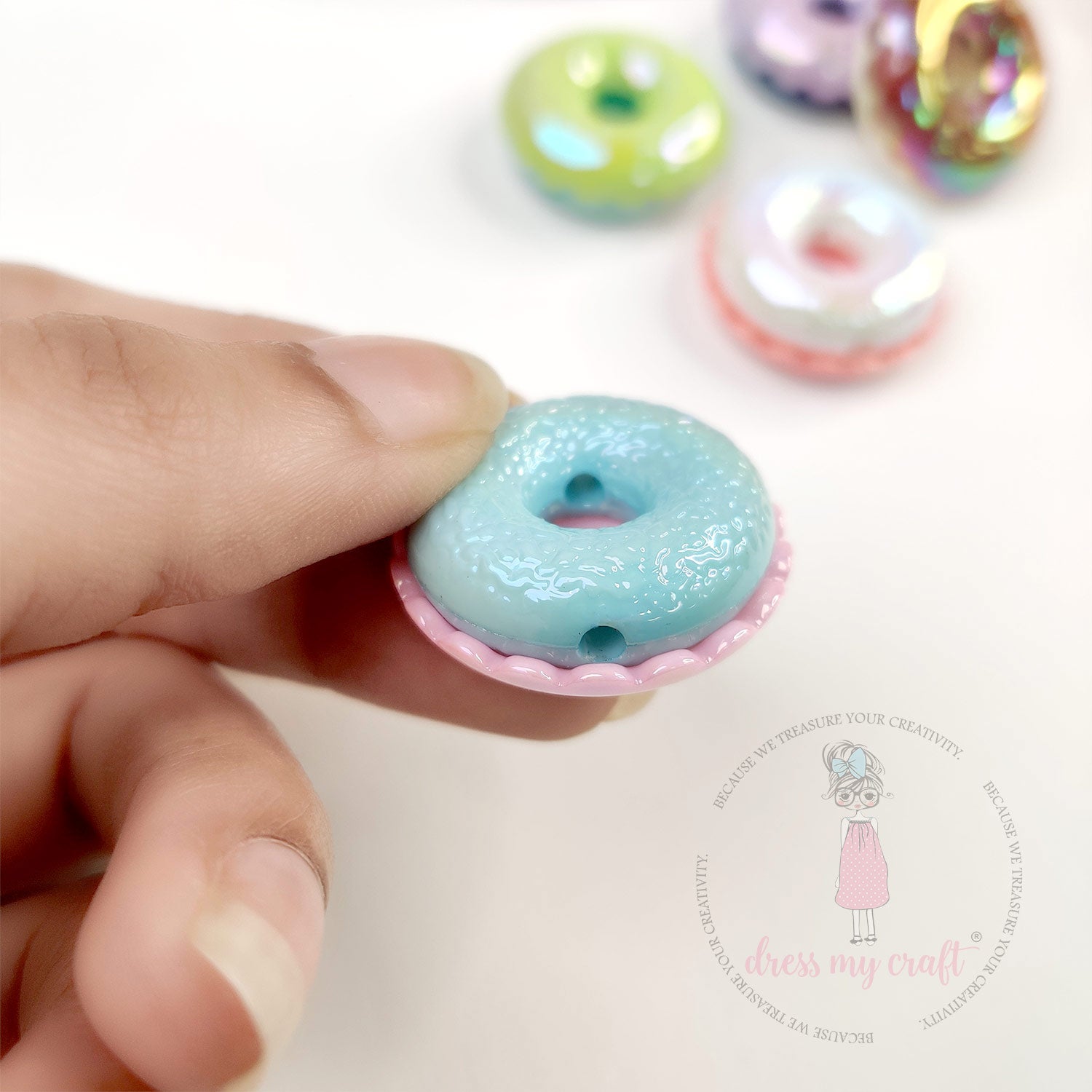 Holographic Donut Beads