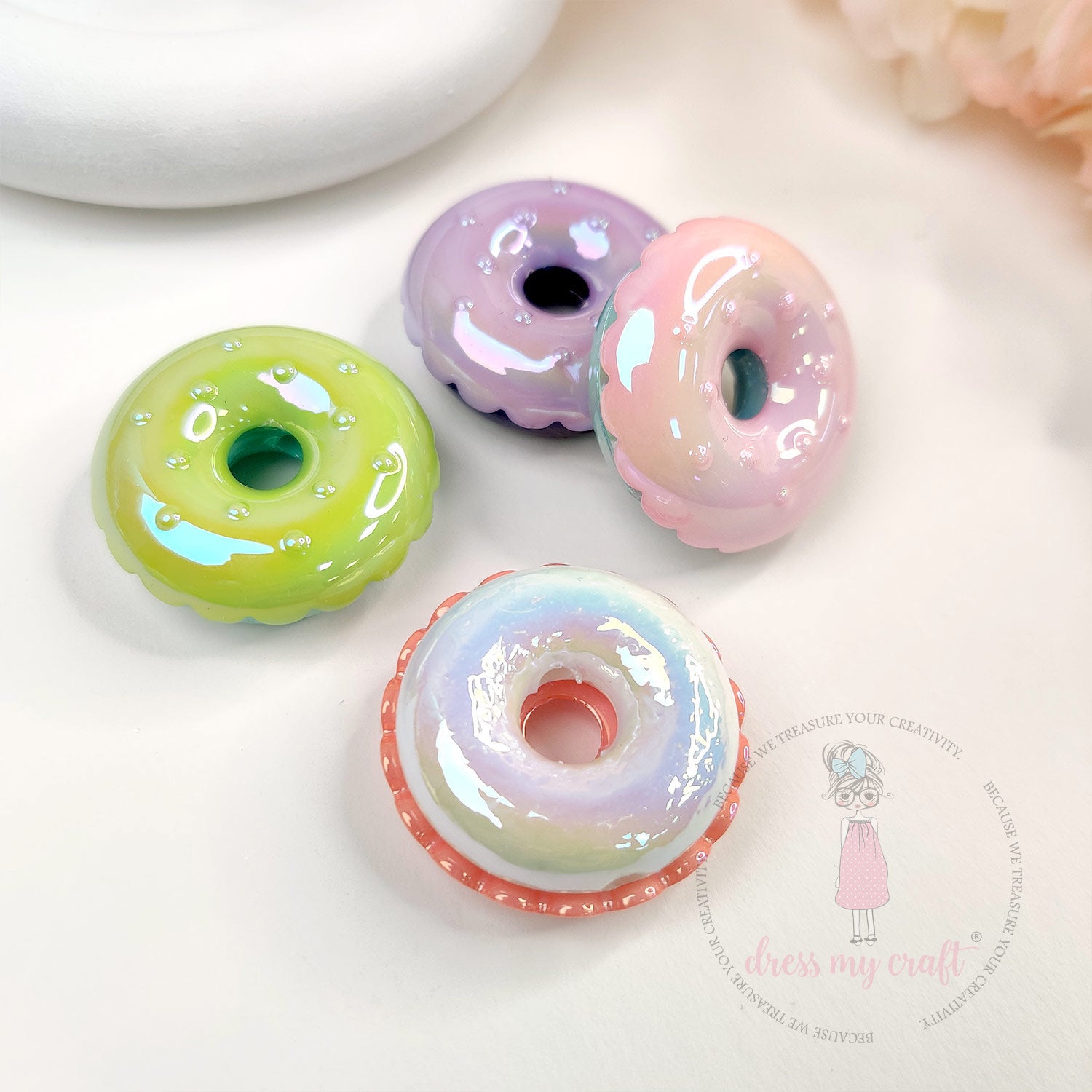 Holographic Donut Beads
