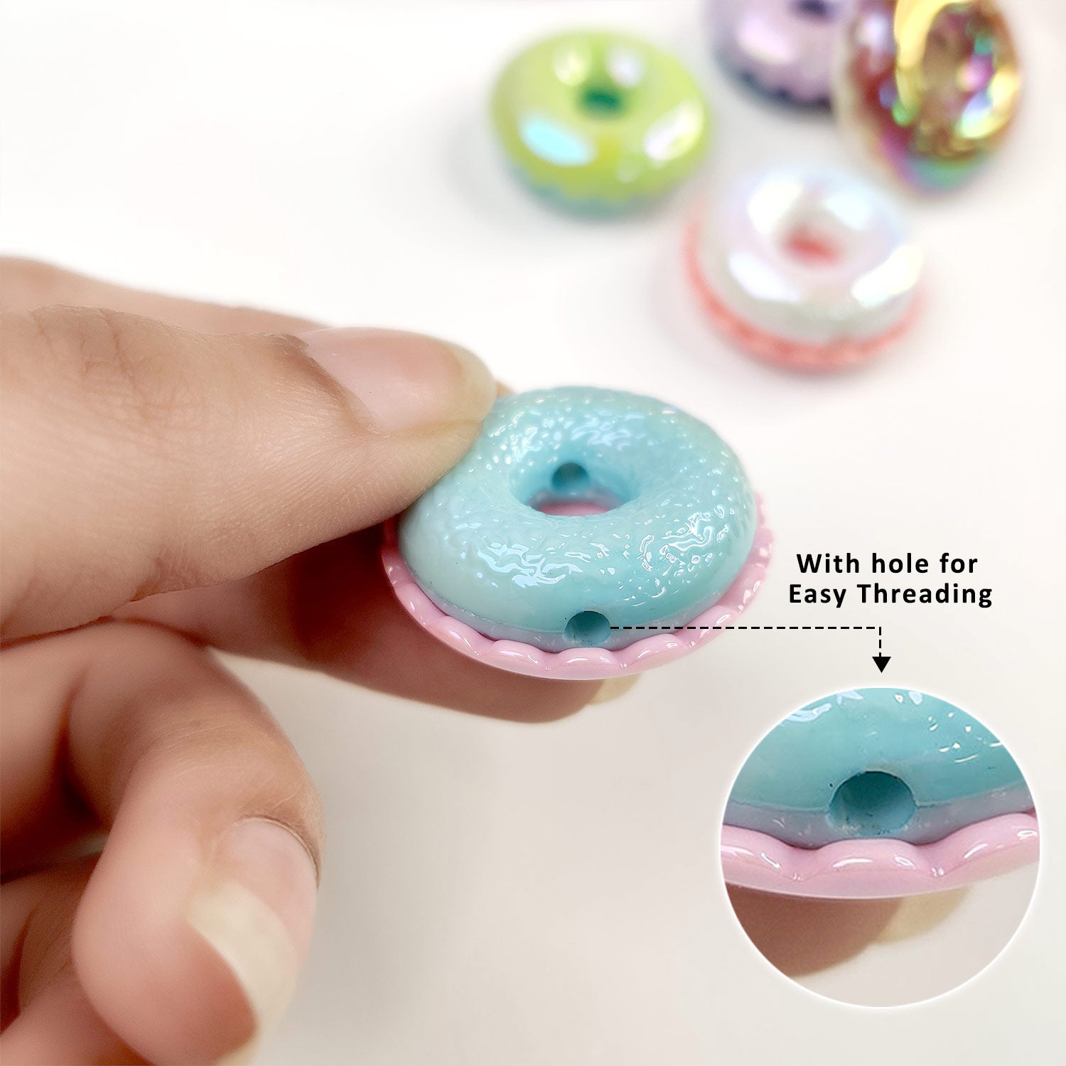 Holographic Donut Beads