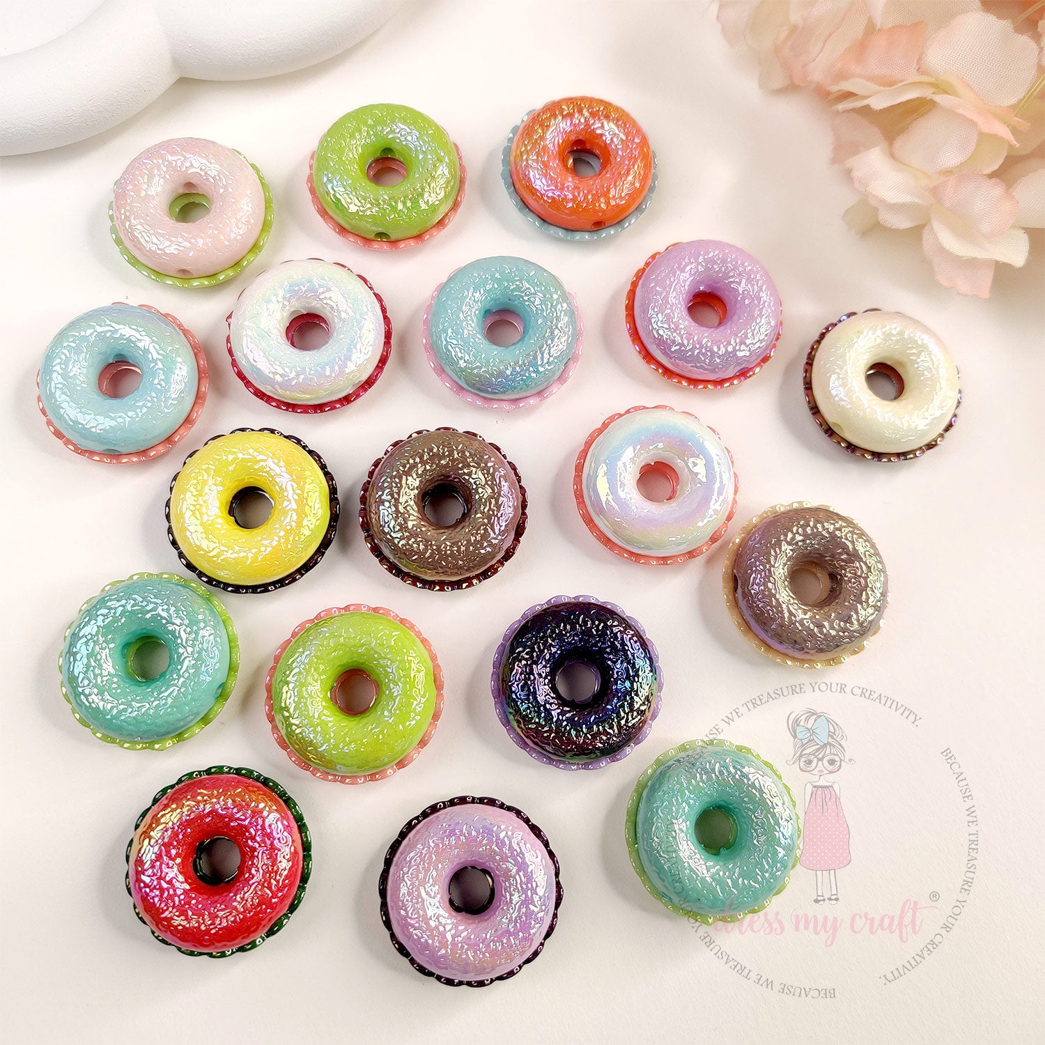 Holographic Donut Beads