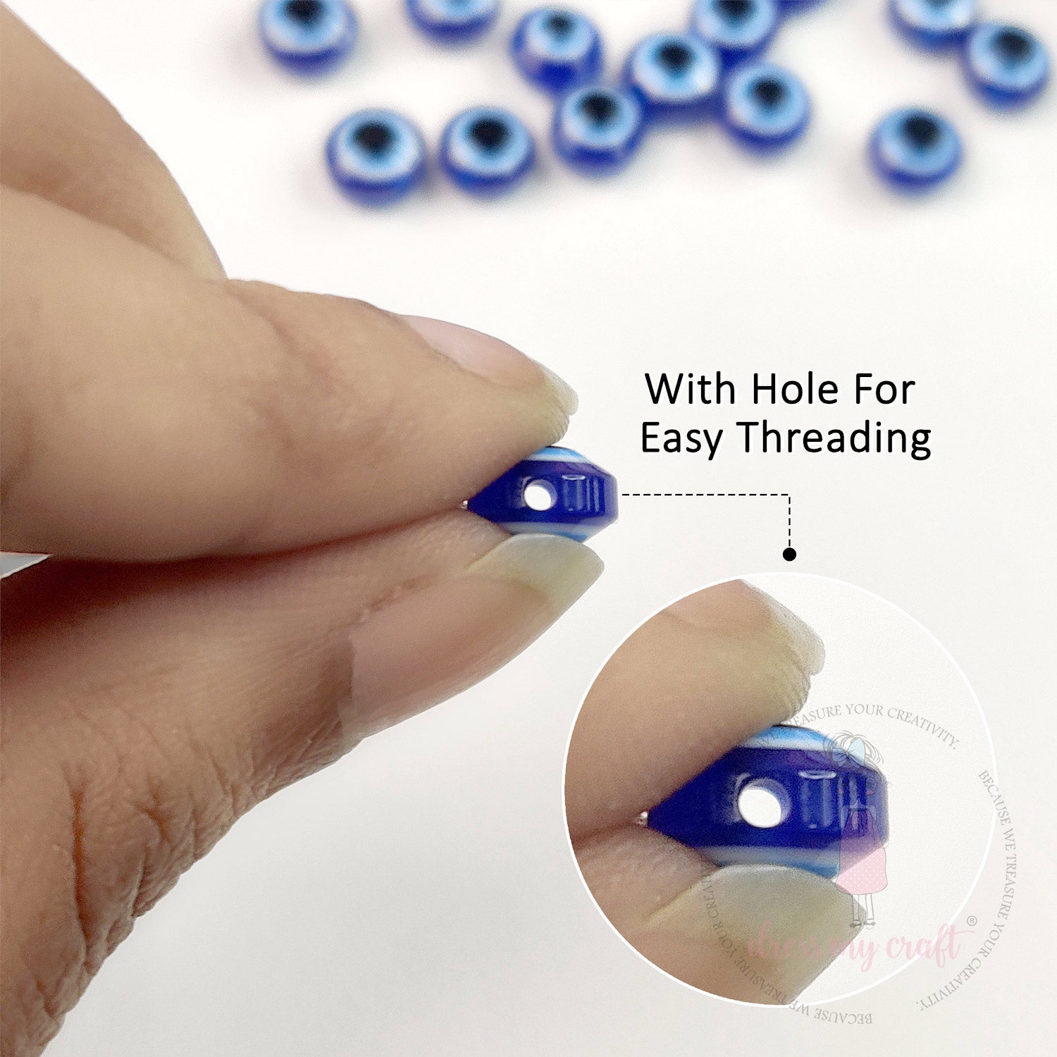 Evil Eye Glass Beads - 8 MM