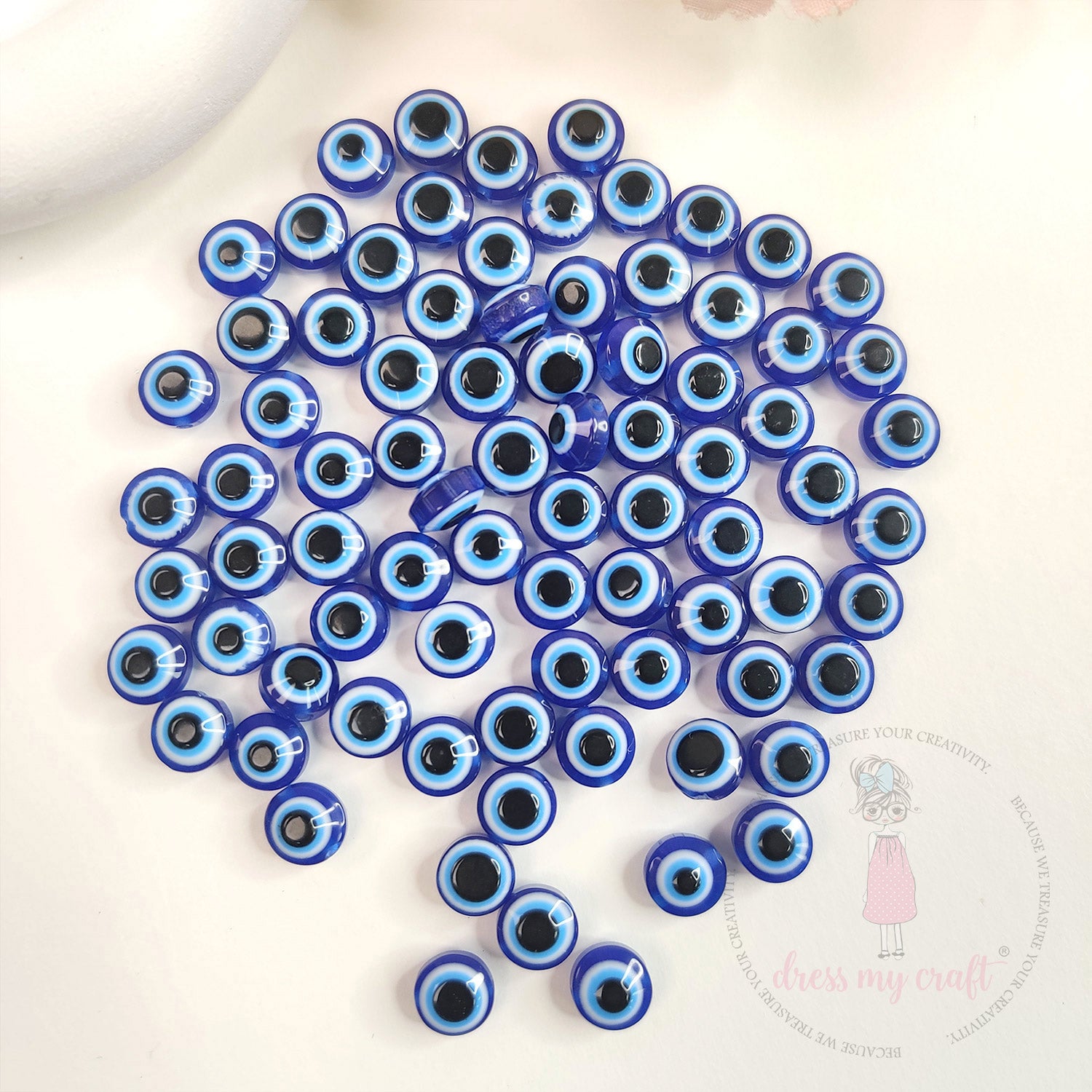 Evil Eye Glass Beads - 8 MM