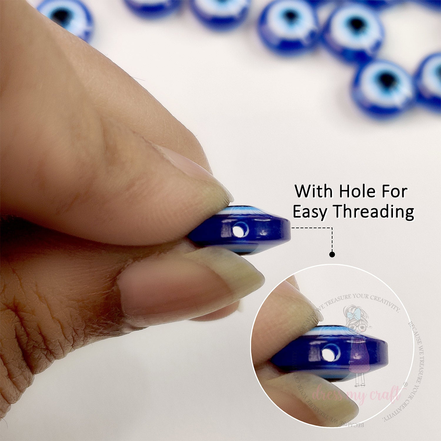 Evil Eye Glass Beads - 9 MM