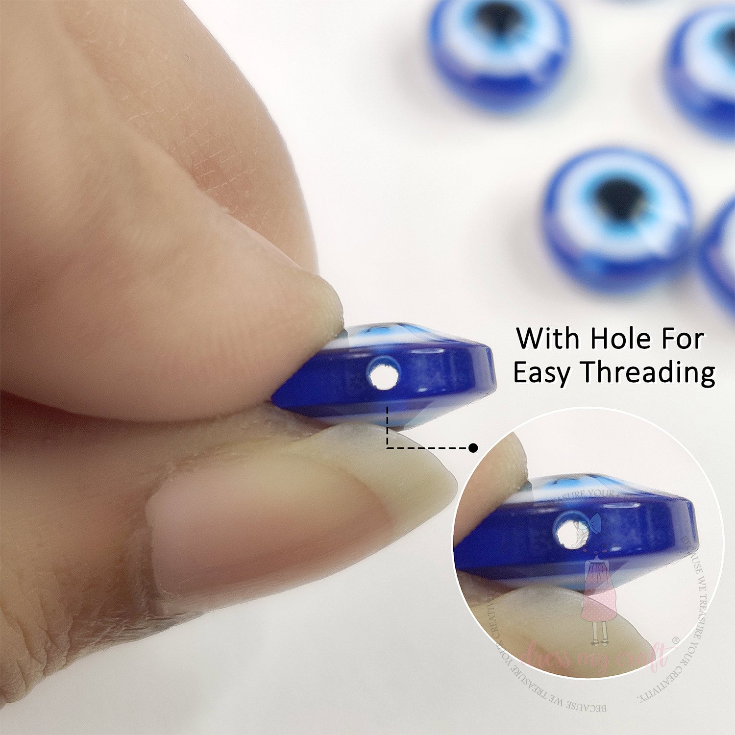 Evil Eye Glass Beads - 11 MM