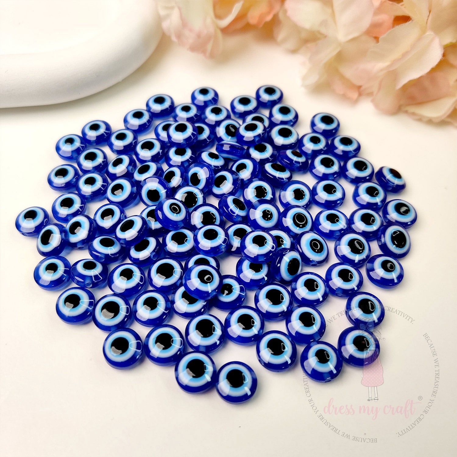 Evil Eye Glass Beads - 11 MM