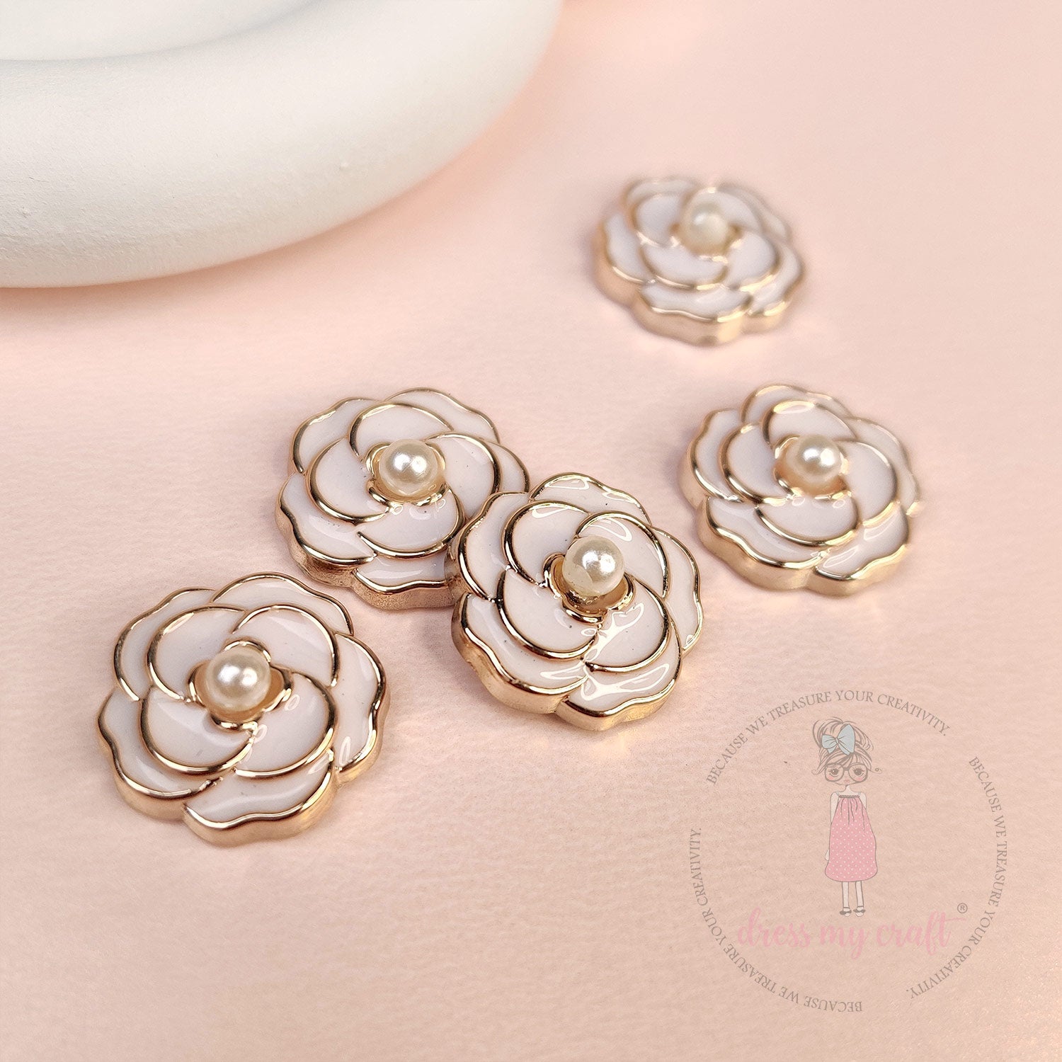 Classic Rose Flat Back Charms