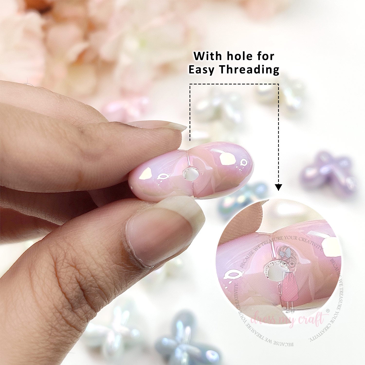 3D Holographic Multicolor Butterfly Beads