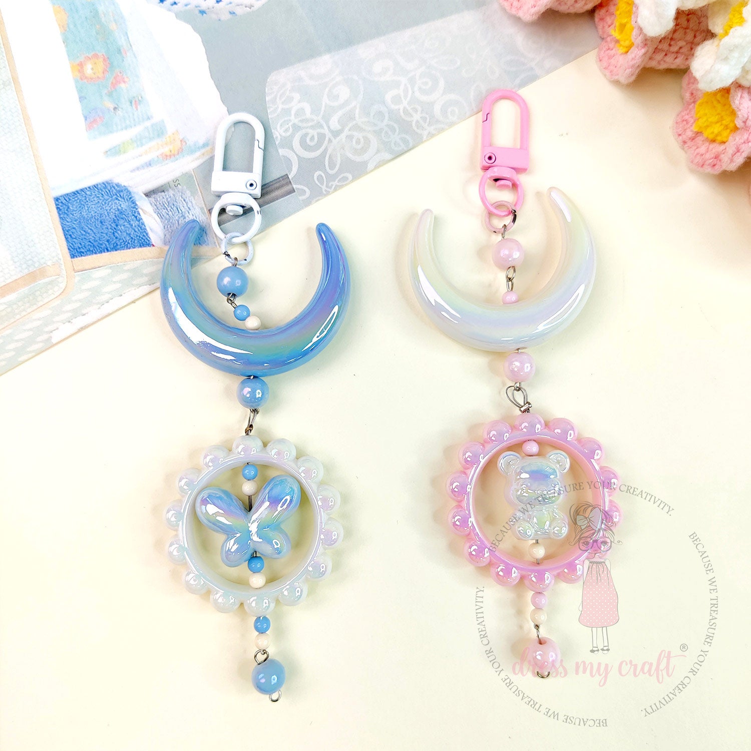 3D Holographic Multicolor Butterfly Beads