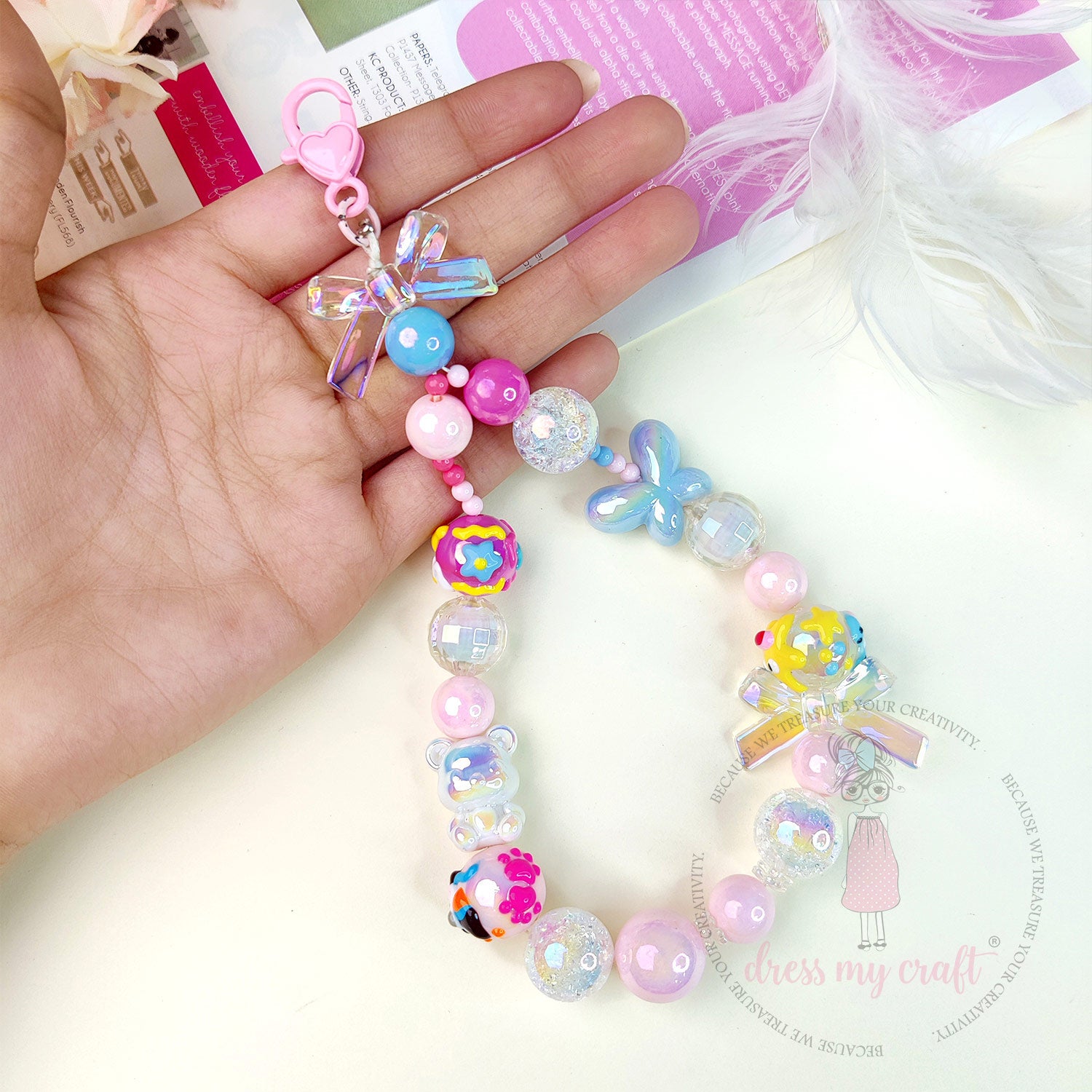 3D Holographic Multicolor Butterfly Beads
