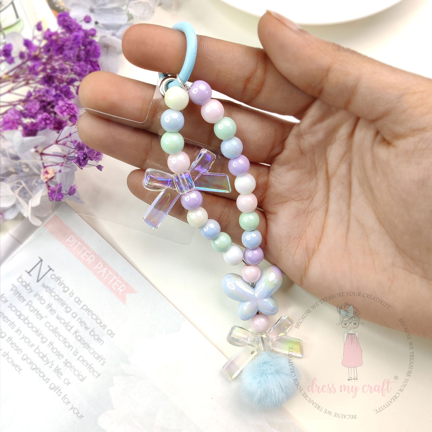 3D Holographic Multicolor Butterfly Beads