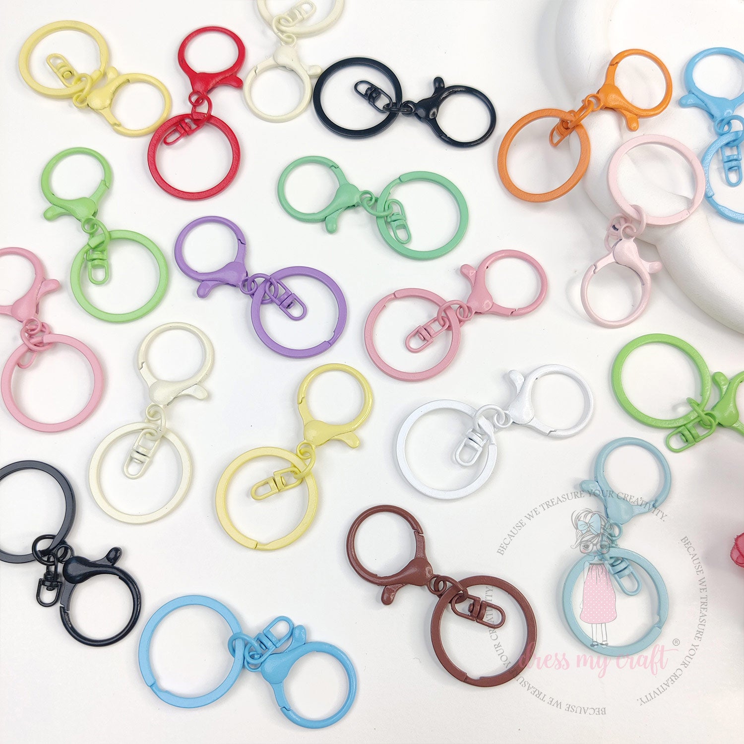 Pastel Key Rings With Hook - Assorted Pack