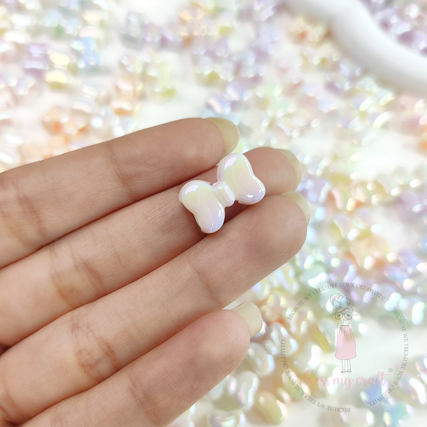 Pastel Holographic Shiny Bow Beads