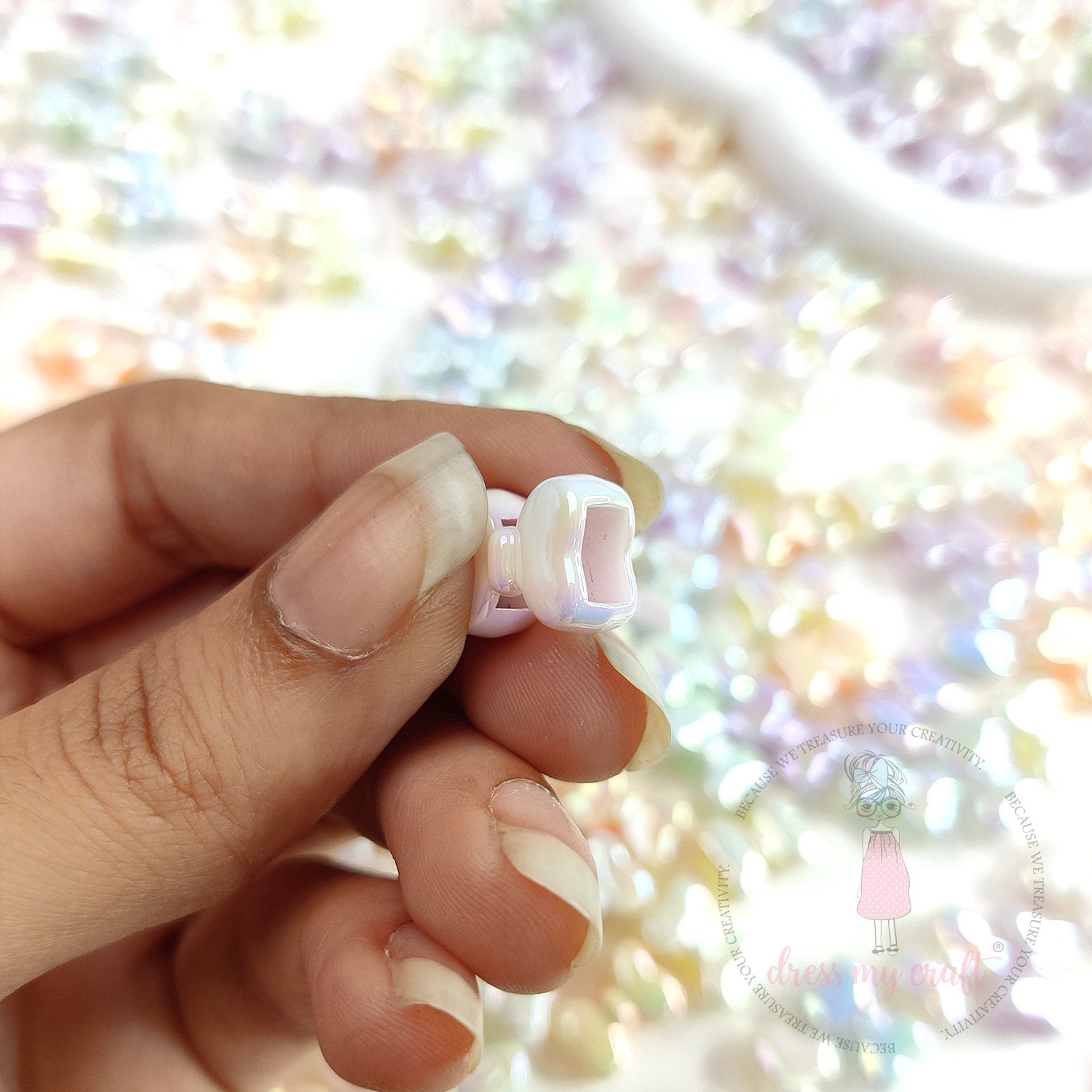 Pastel Holographic Shiny Bow Beads
