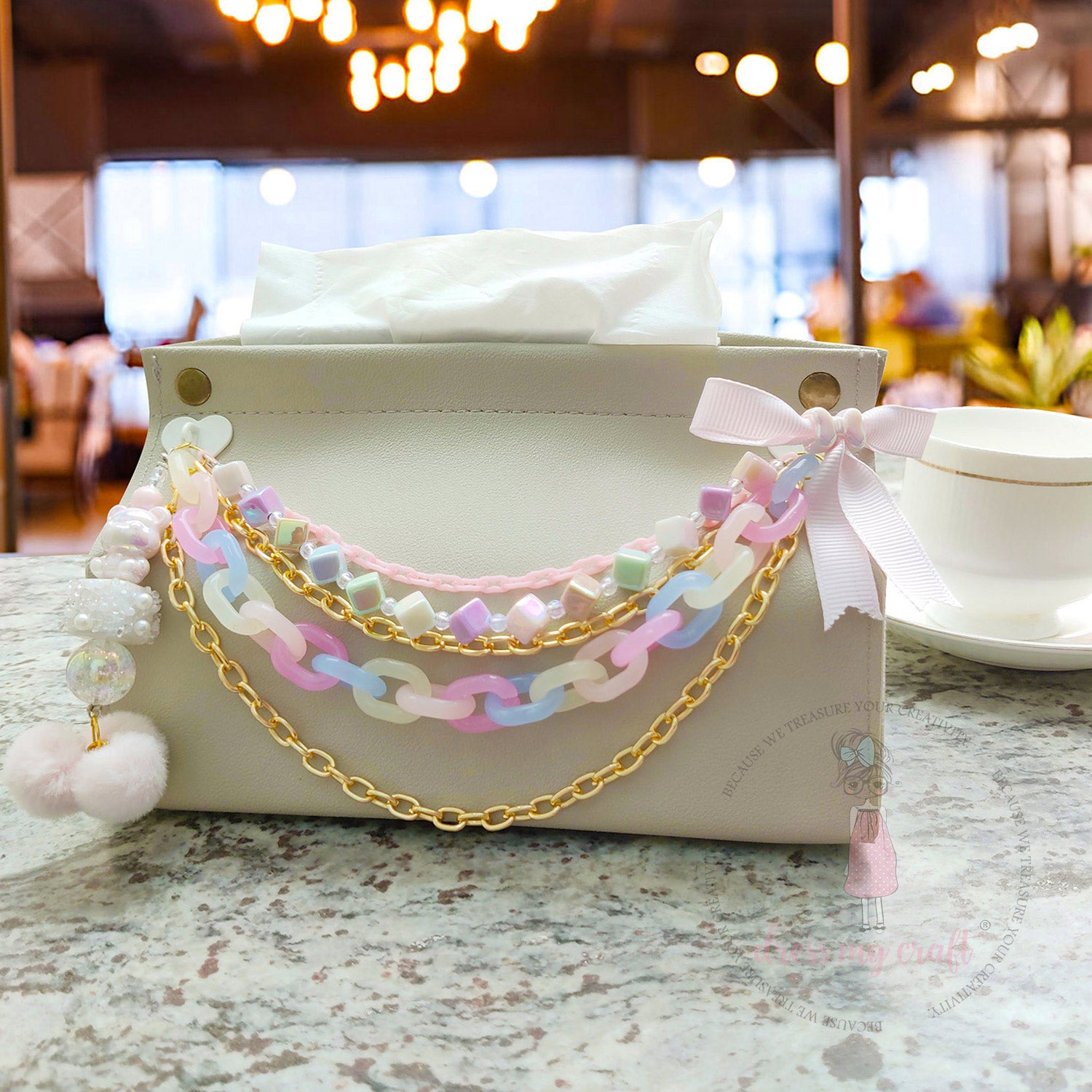 Pastel Holographic Square Beads
