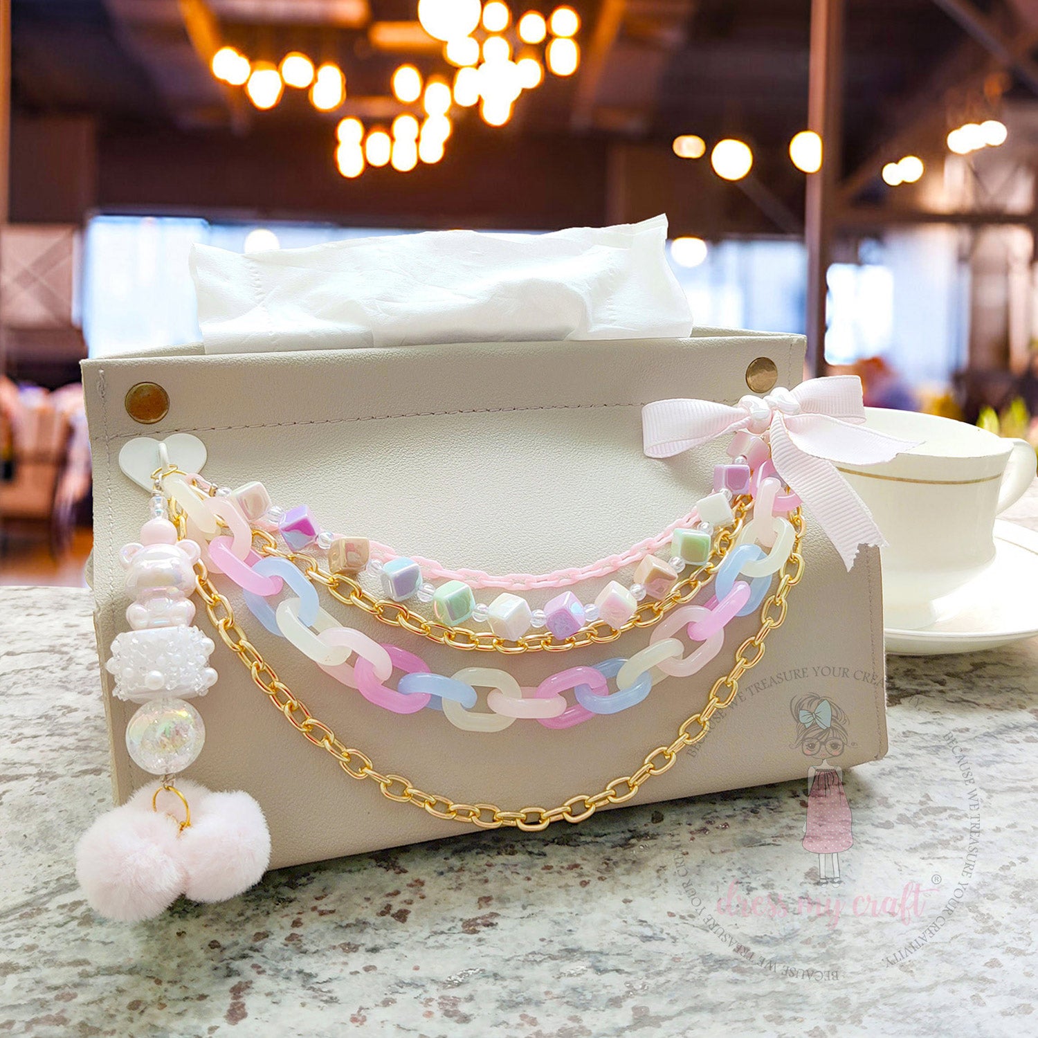 Pastel Holographic Square Beads