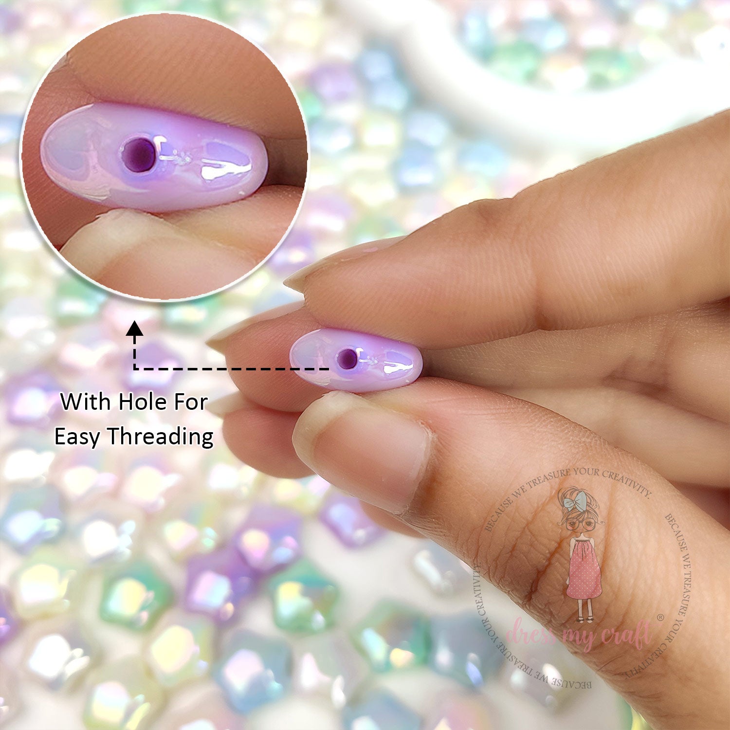 Holographic Star Beads - Multicolor