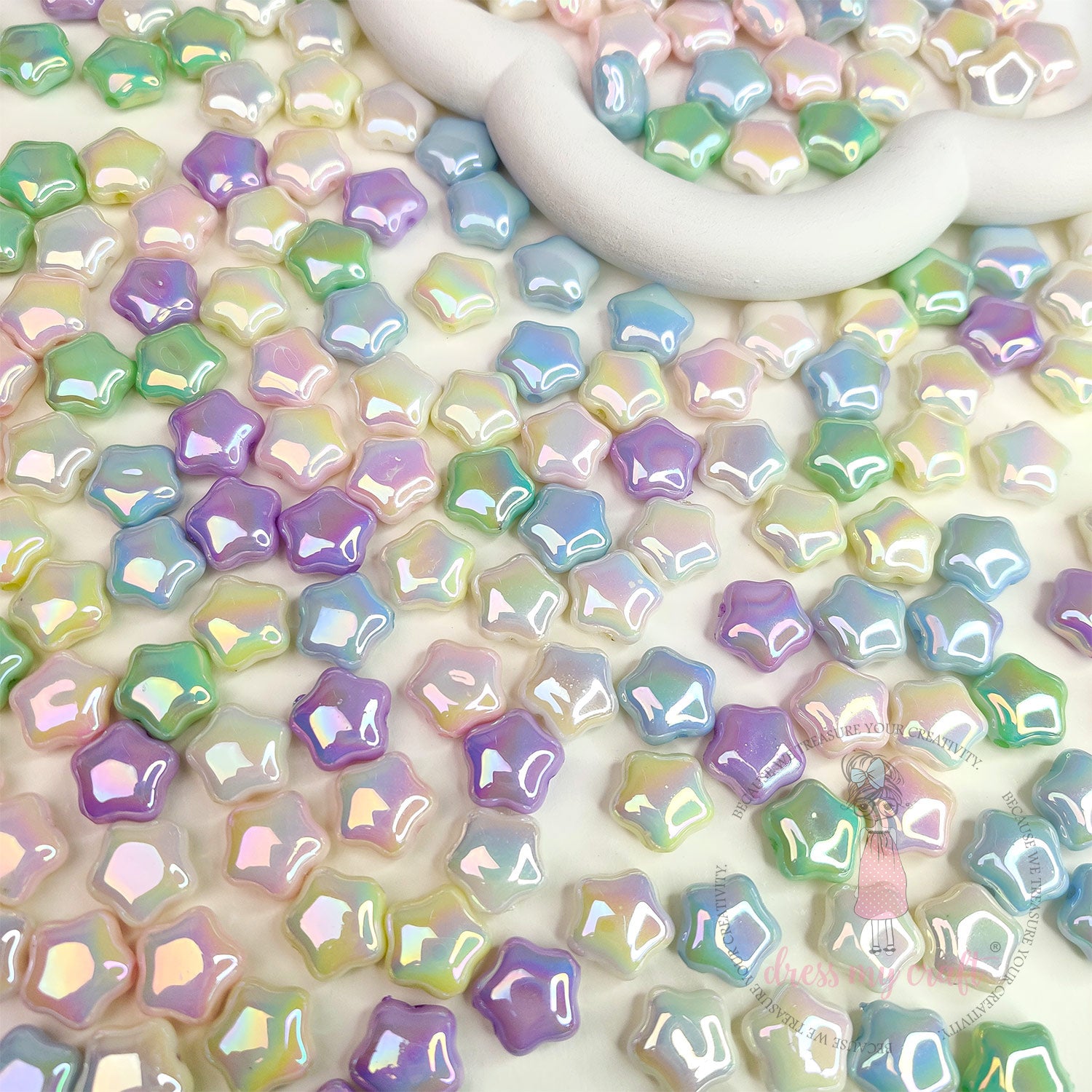 Holographic Star Beads - Multicolor