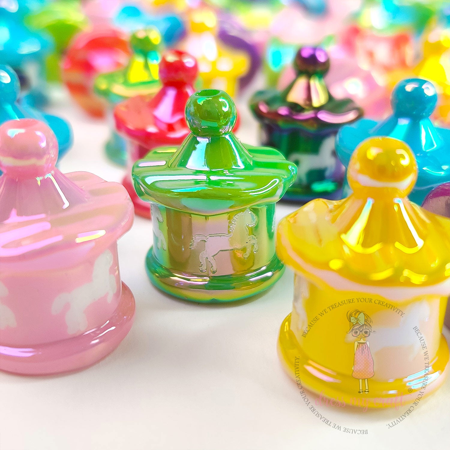 Holographic Merry-Go-Round Beads