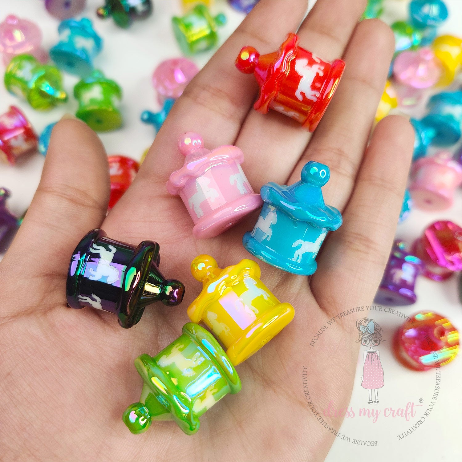 Holographic Merry-Go-Round Beads