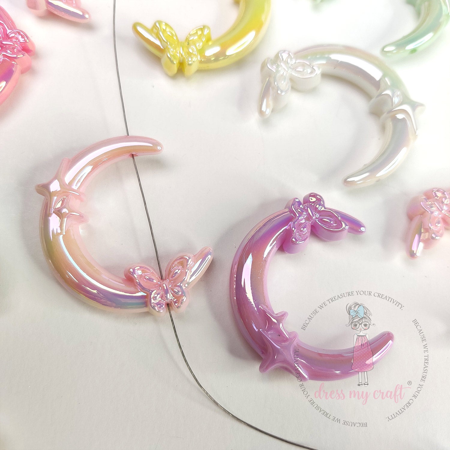 Holographic Dreamy Moon Beads