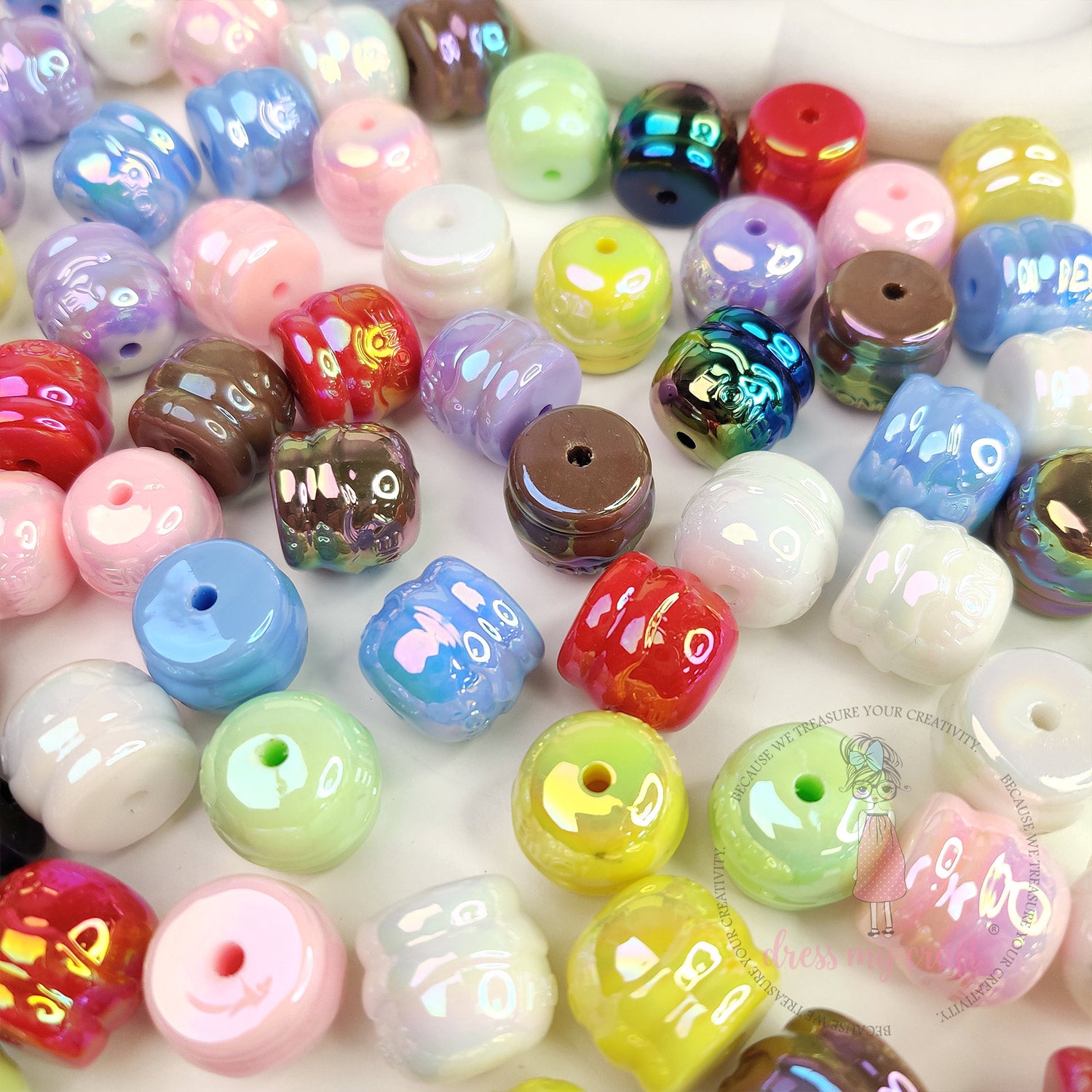 Holographic Honey Jar Beads