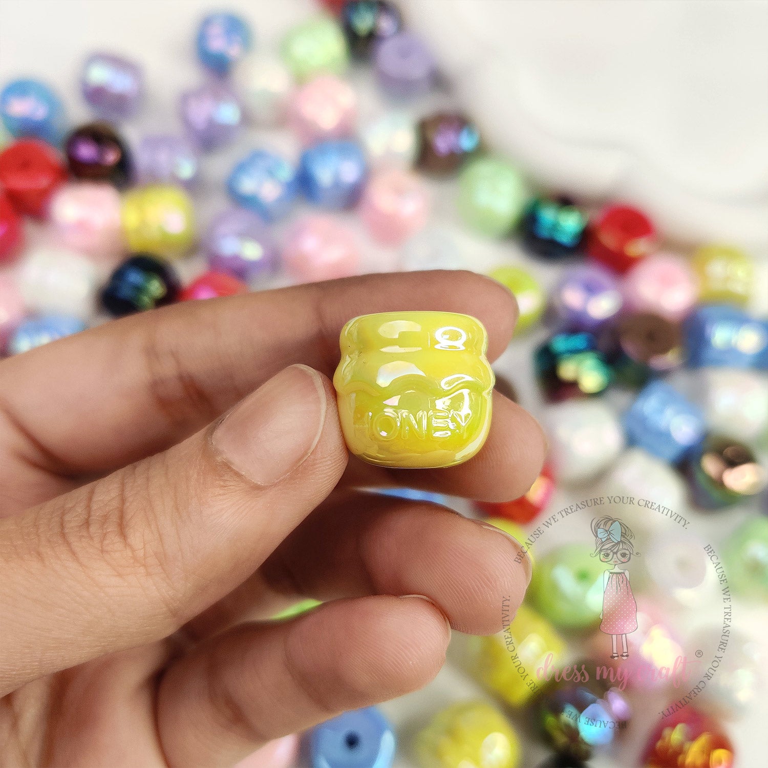 Holographic Honey Jar Beads