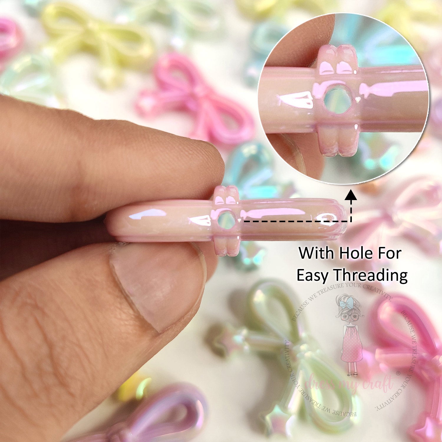 Holographic Starry Bow Beads