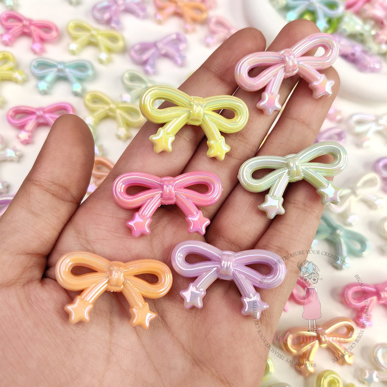 Holographic Starry Bow Beads