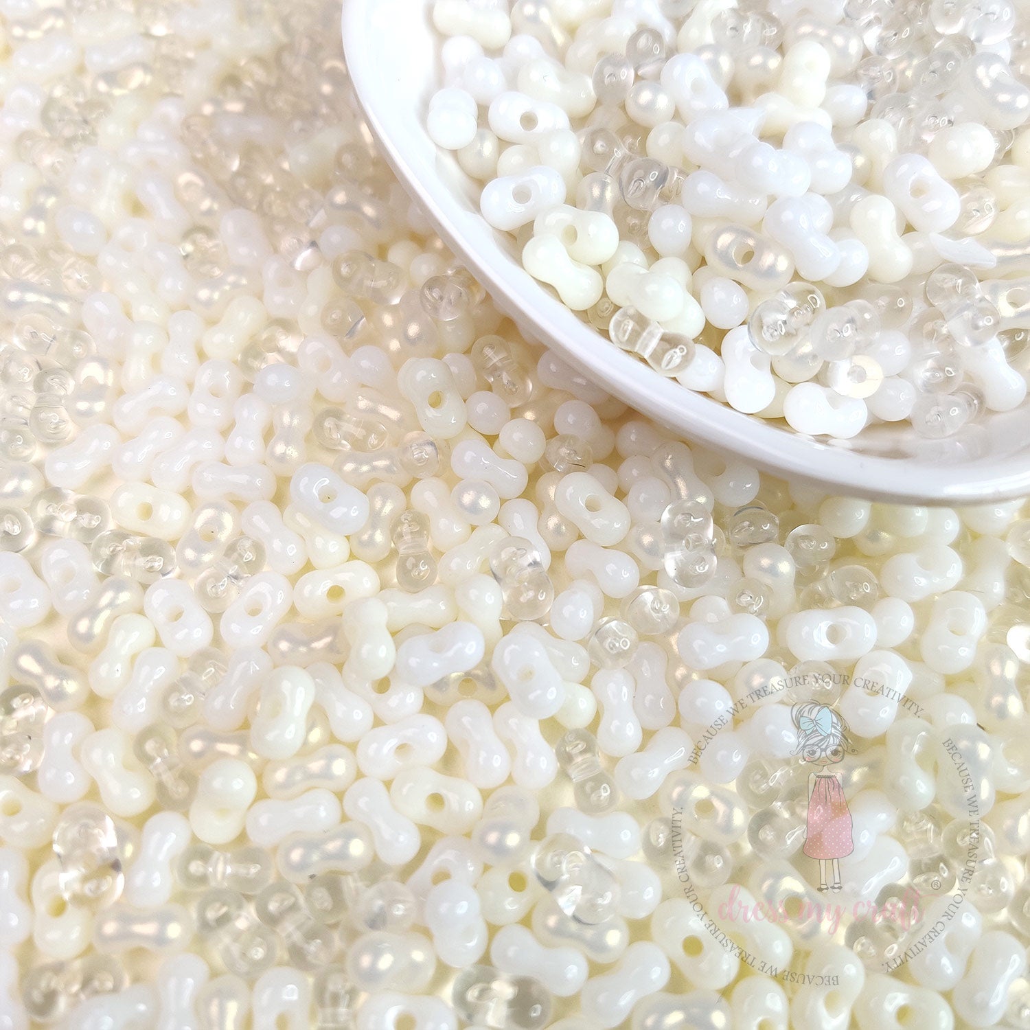 Peanut Beads - White Family