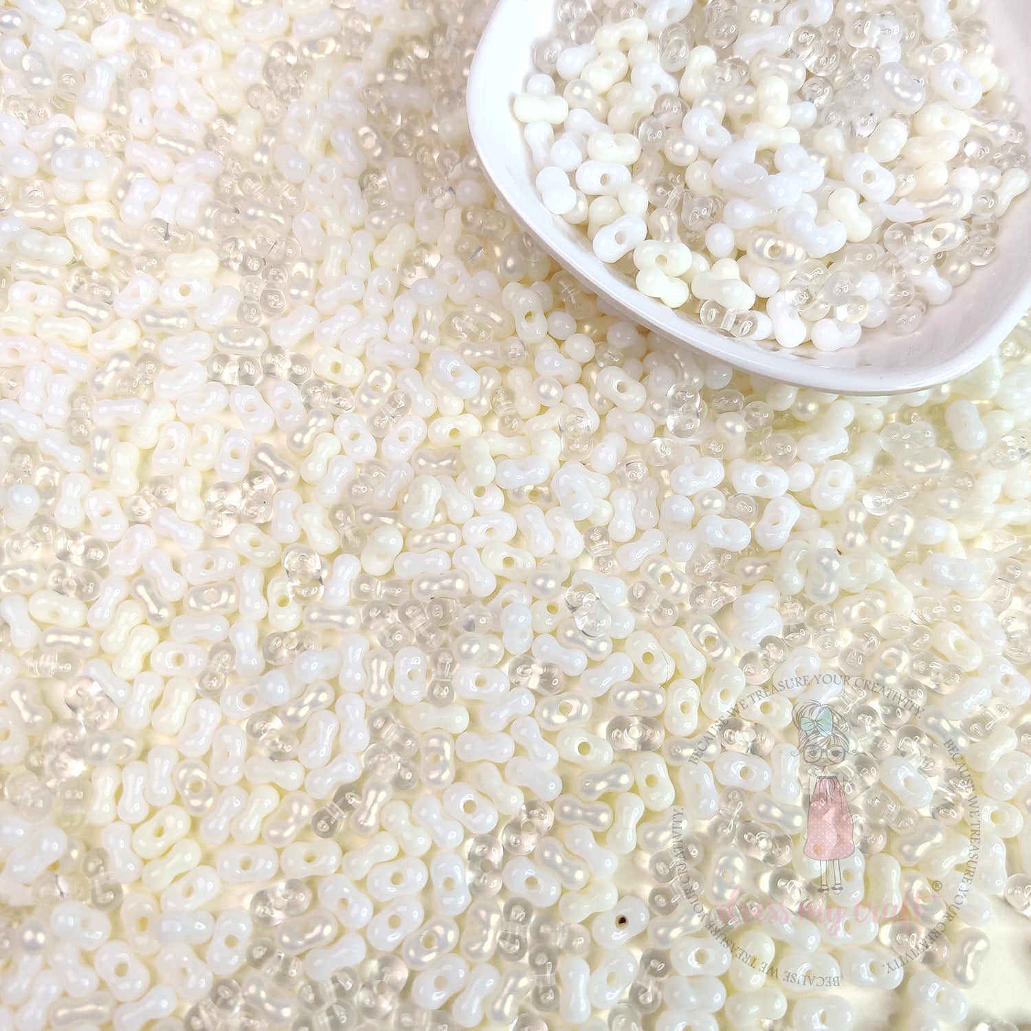 Peanut Beads - White Family
