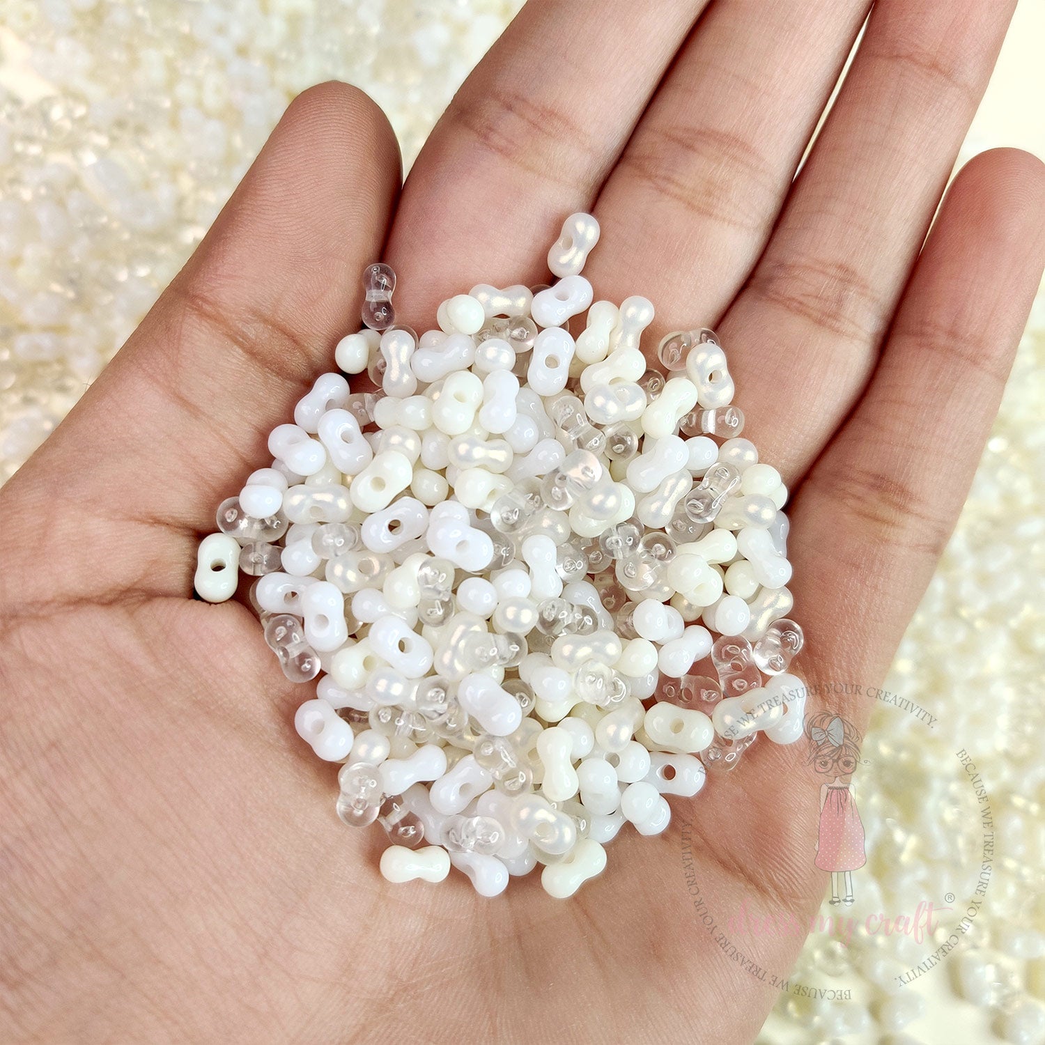 Peanut Beads - White Family