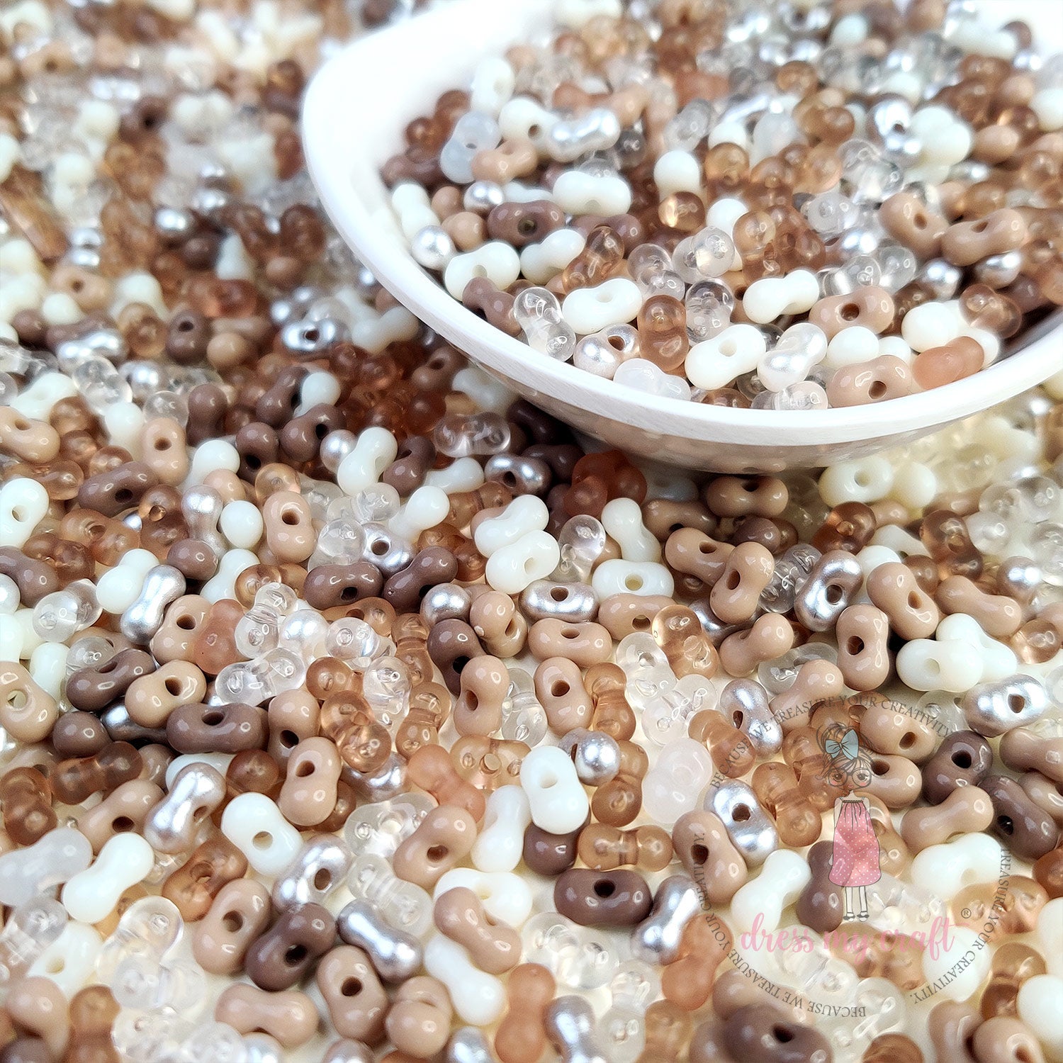 Peanut Beads - Brown Family