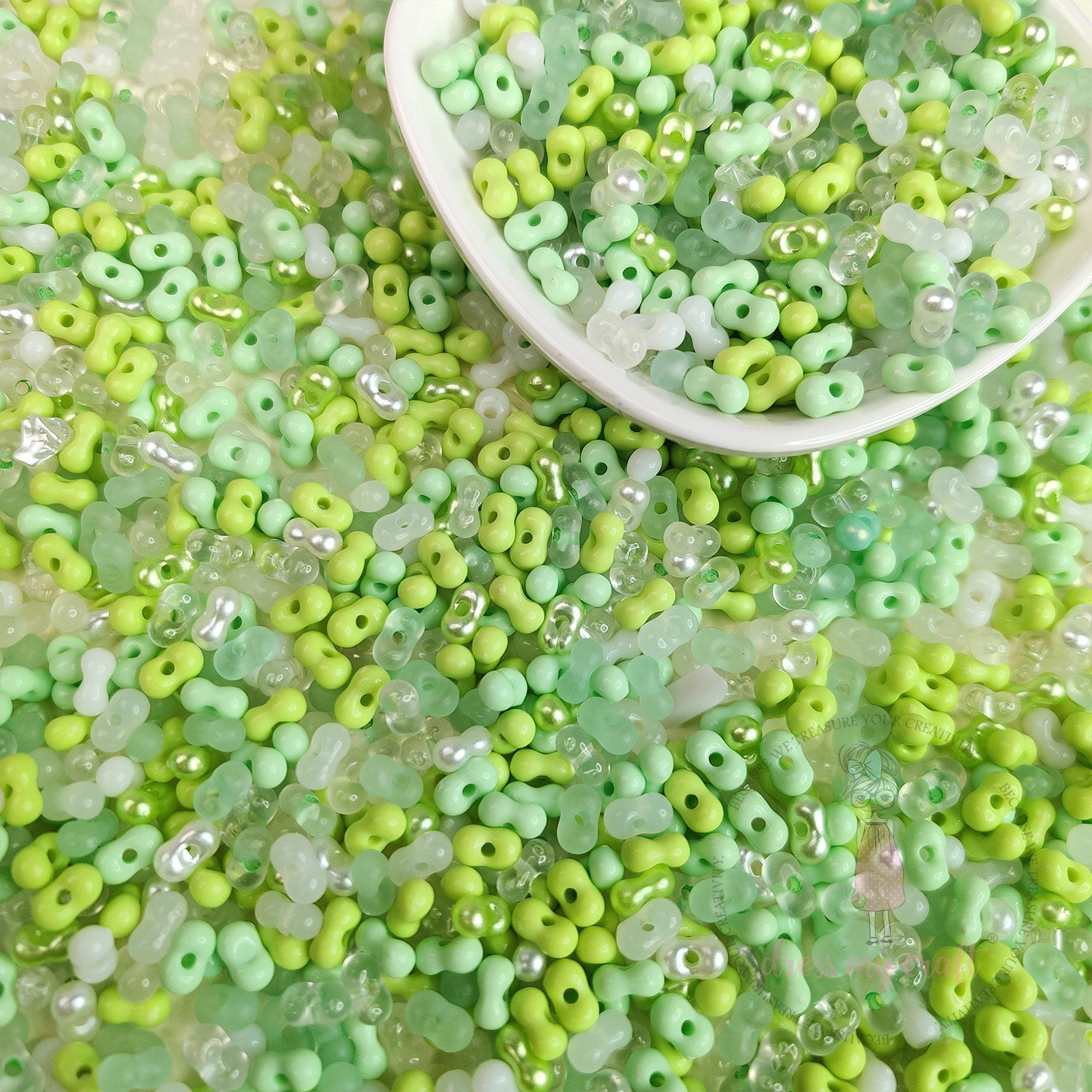 Peanut Beads - Green Family